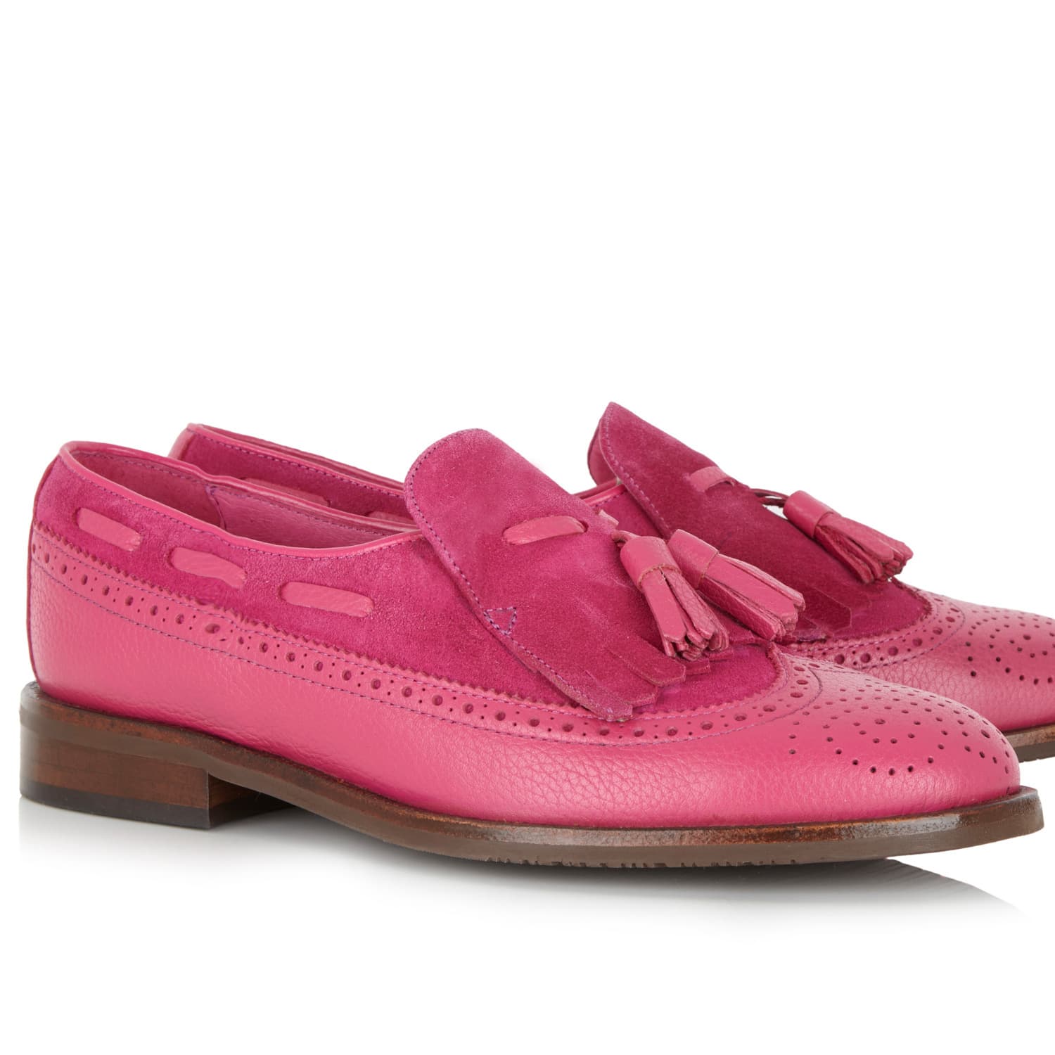 fuchsia pink loafers