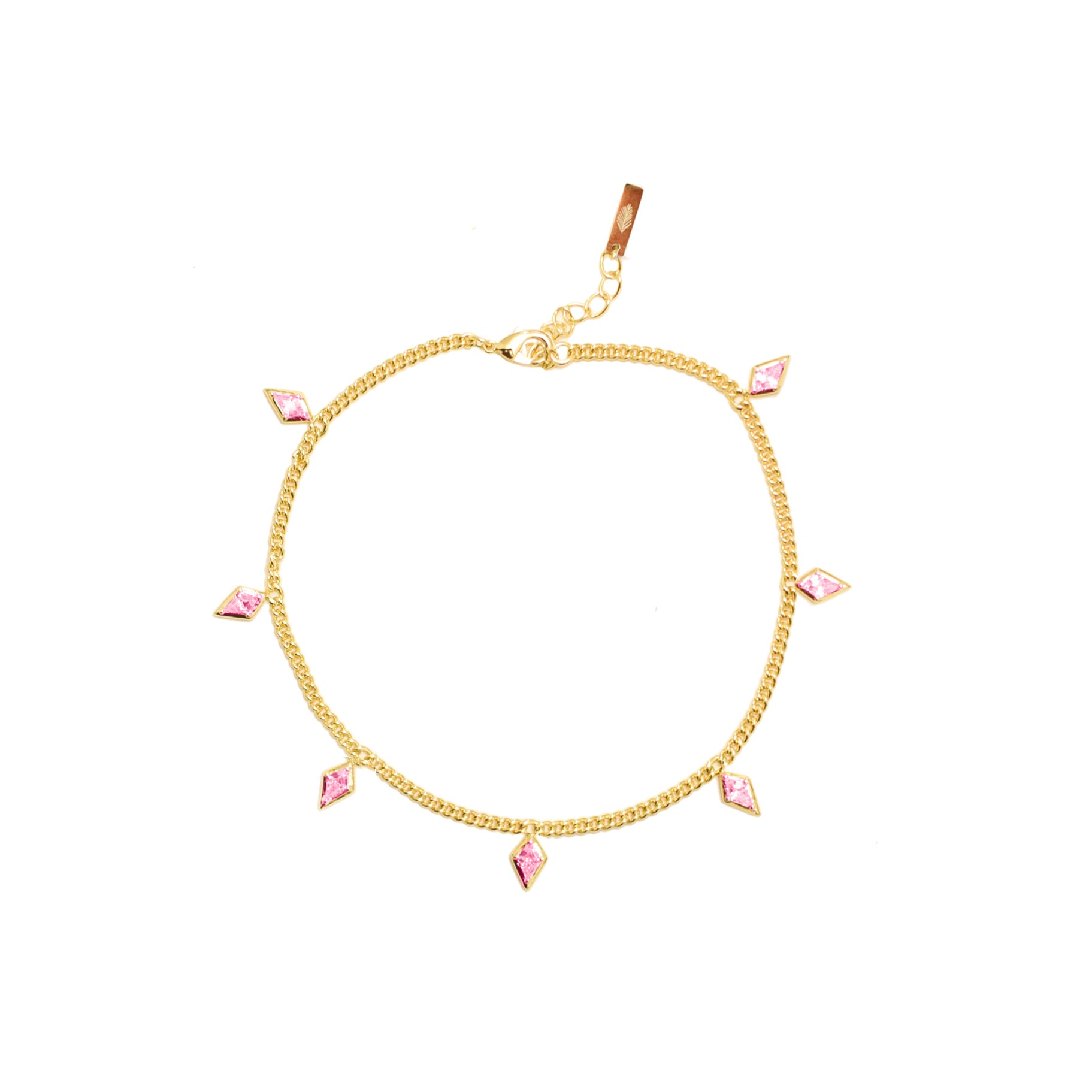 Women’s Crystal Kite Anklet - Pink Crystal Adriana Pappas Designs