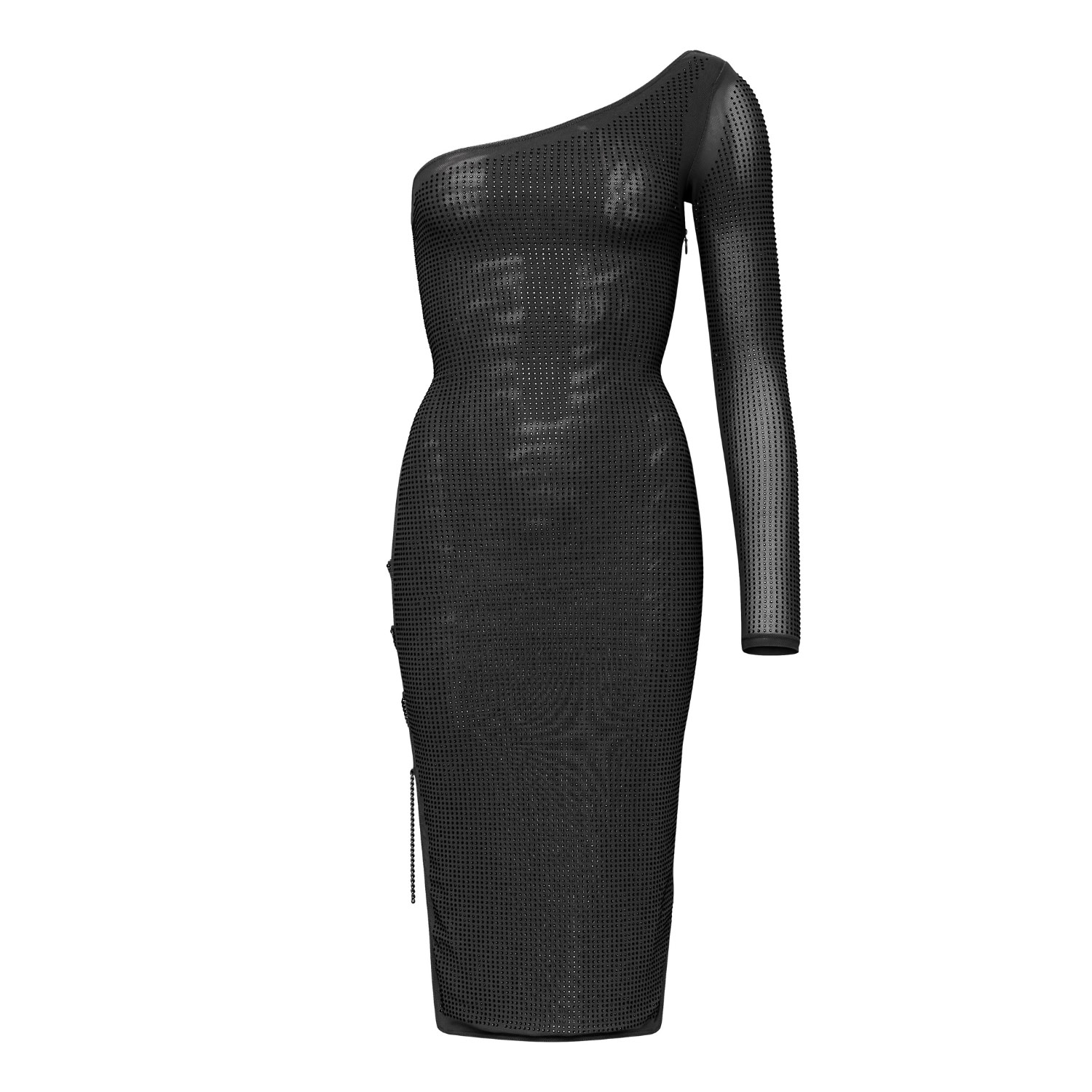Cioccolato Couture Women's Jessi Crystal Chain Dress Black In Black