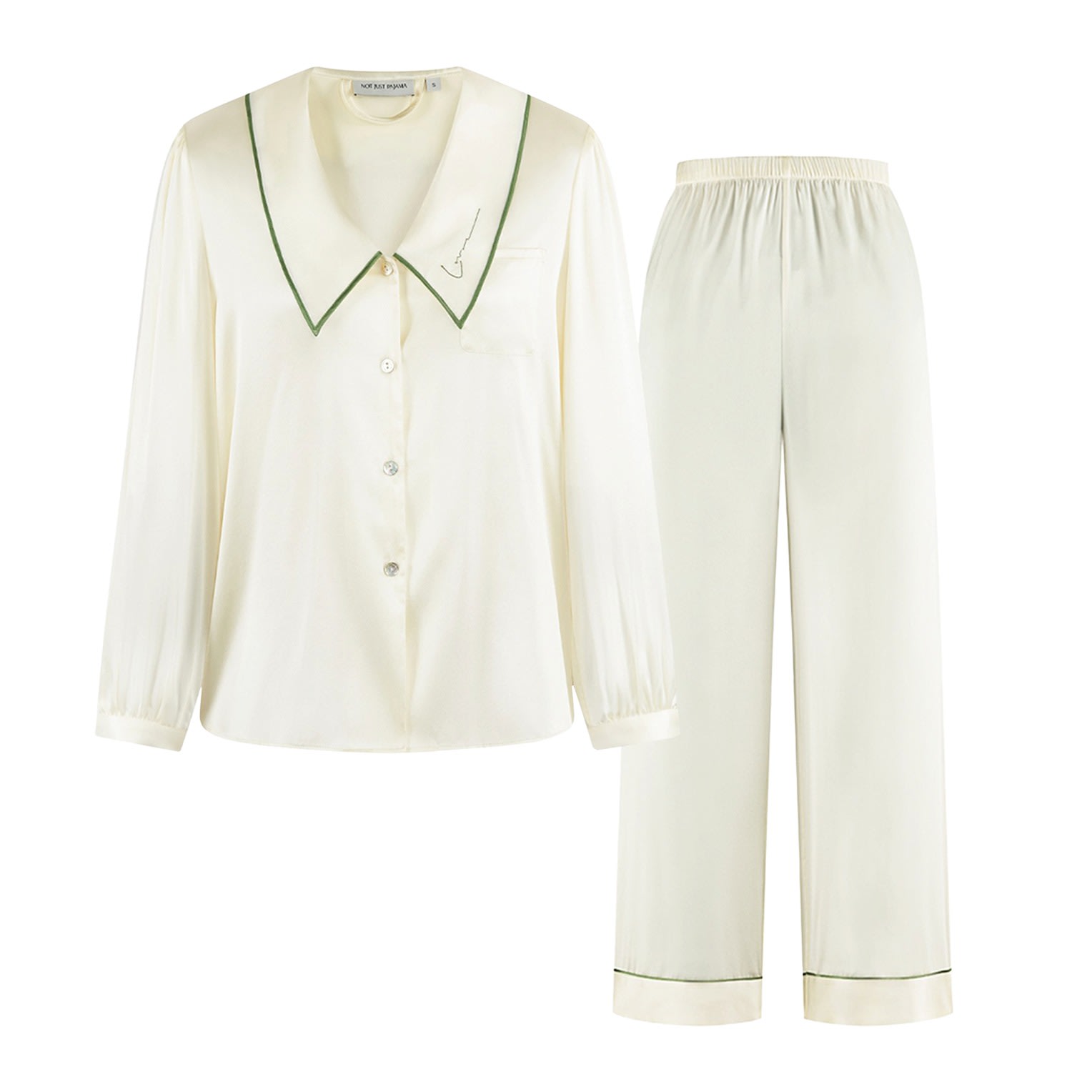 Not Just Pajama Women's White French Style Long Set In White