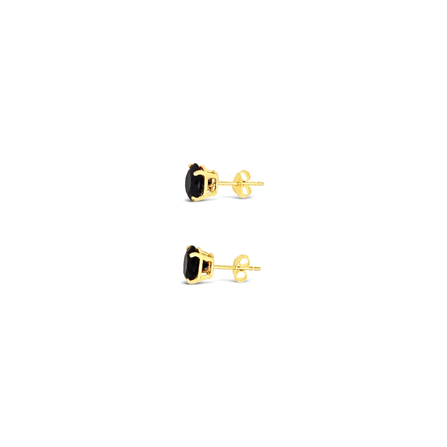 Lutiro Women's Round Three Mmblack Studs - 10k Gold