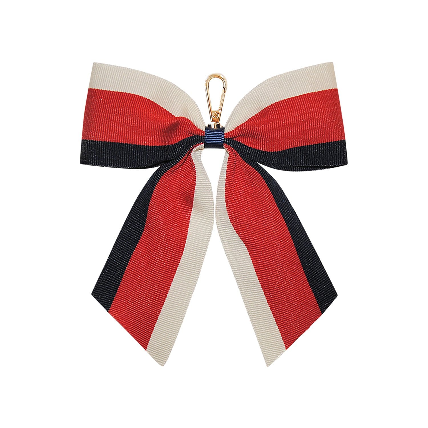 Red Eloise Bow Keyring - Multi Stripe One Size Jlr London