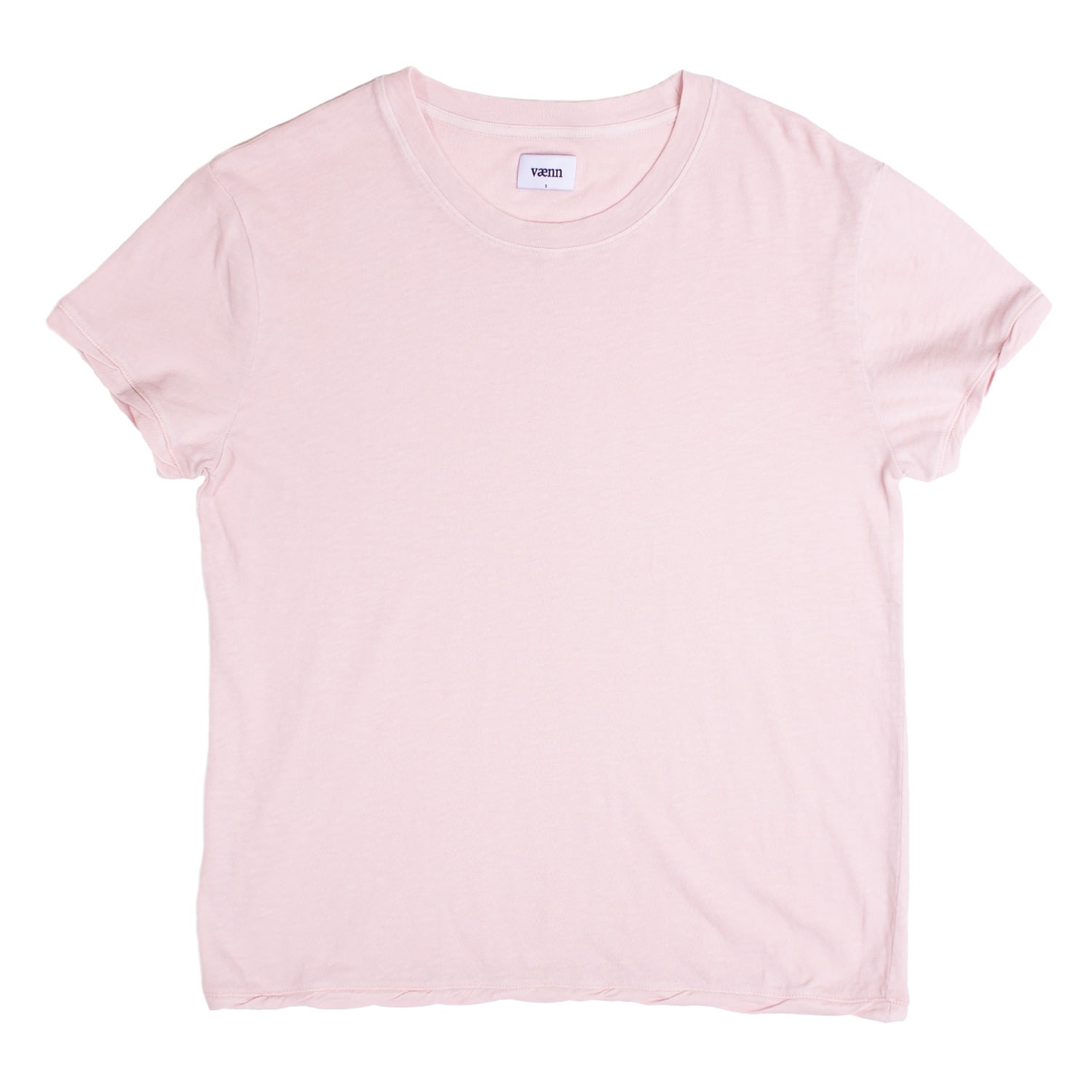 Vænn Women's Pink / Purple Slub Crew Tee Chalk Pink In Pink/purple