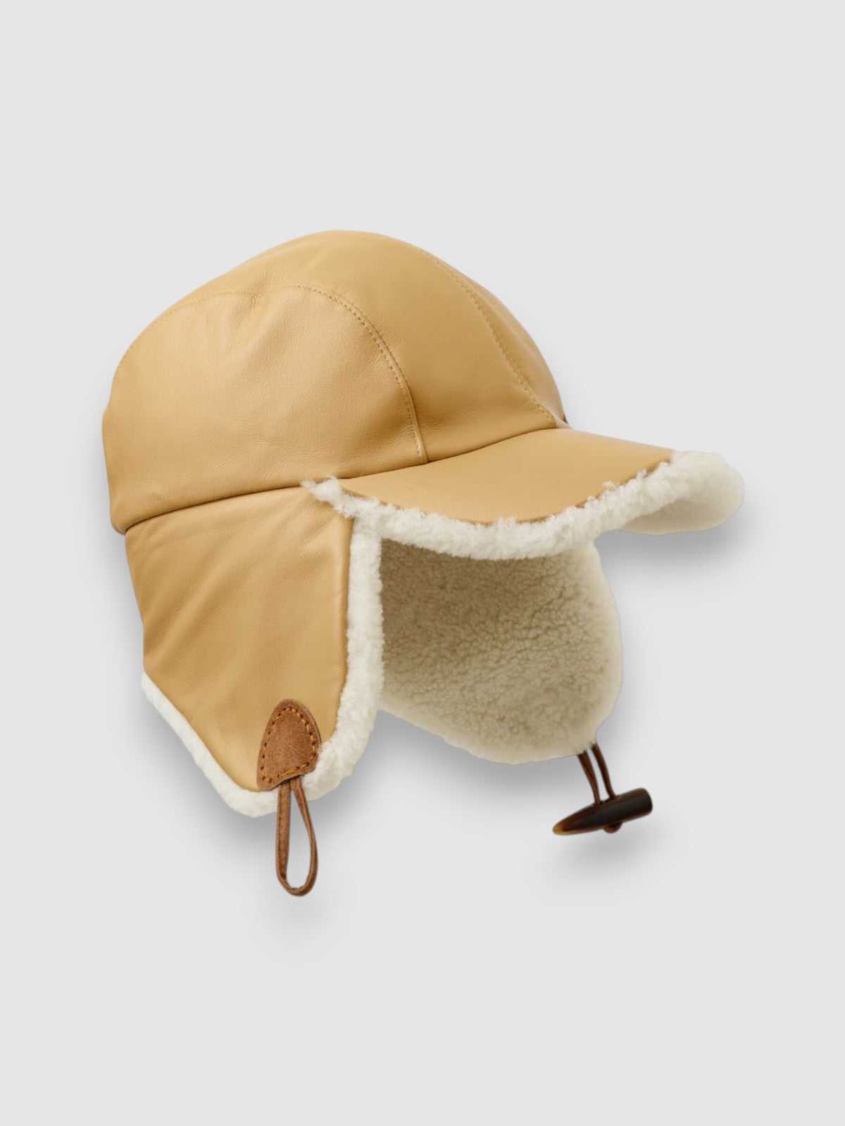 Bailey Shearling Driving Cap In Tan & Cream | Mister Miller 