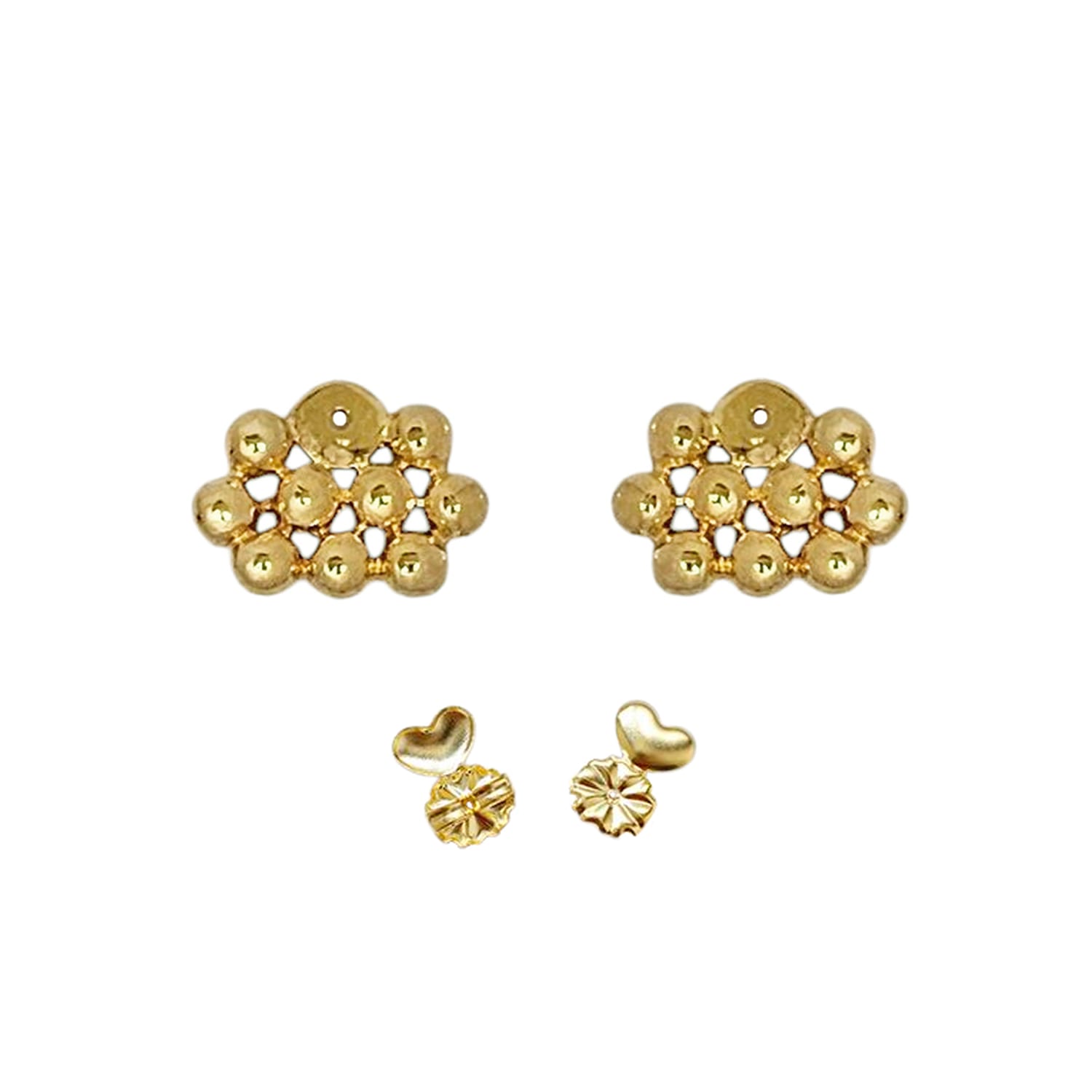 Bellatrick Women's Detachable Ball Combo Earring Style Is Perfect To Add An Extra Design Element To Your Stud S In Gold