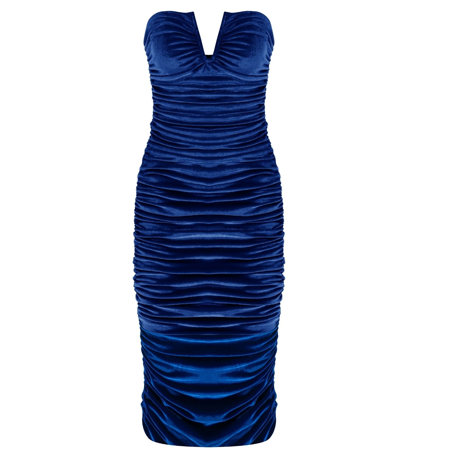 Shop Nazli Ceren Women's Blue Luce Velvet Midi Dress In Bleu