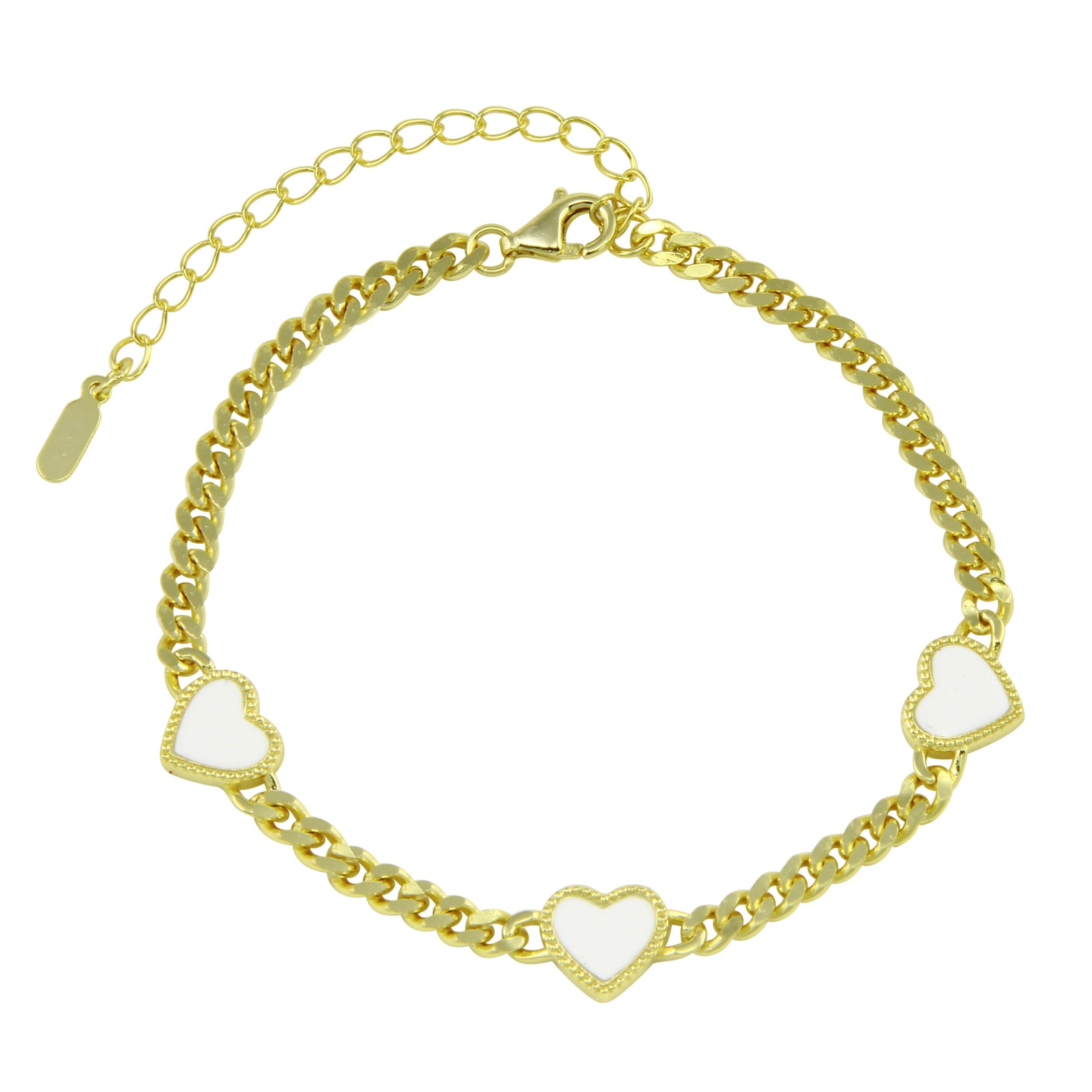 Triple Chain Bracelet In Gold Plate Or Silver