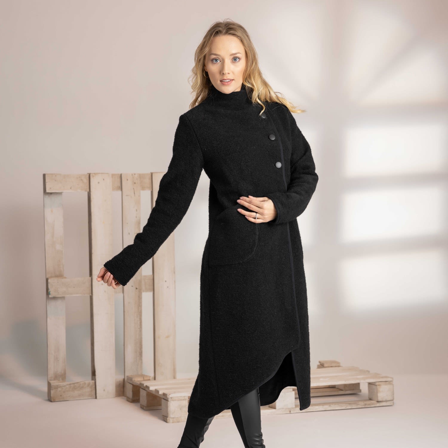 ジャケット・アウター geeong flap pocket wool coat /black cardigan-coat-