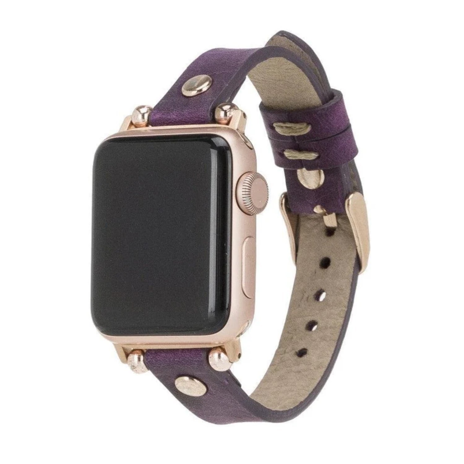 Leathere Women's Pink / Purple Apple Watch Deep Purple Leather Strap - Detroit In Pink/purple