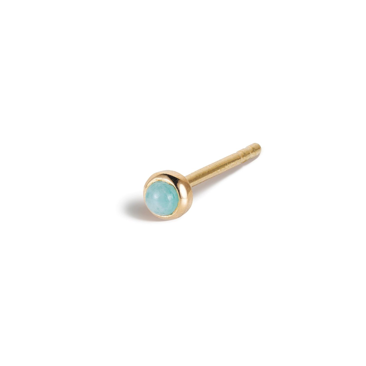 Women’s Green / Gold Bezel Amazonite Stud Earring 9K Gold Zohreh V. Jewellery