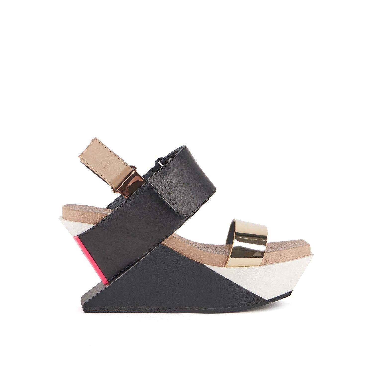 United Nude Delta Wedge Sandal In Black