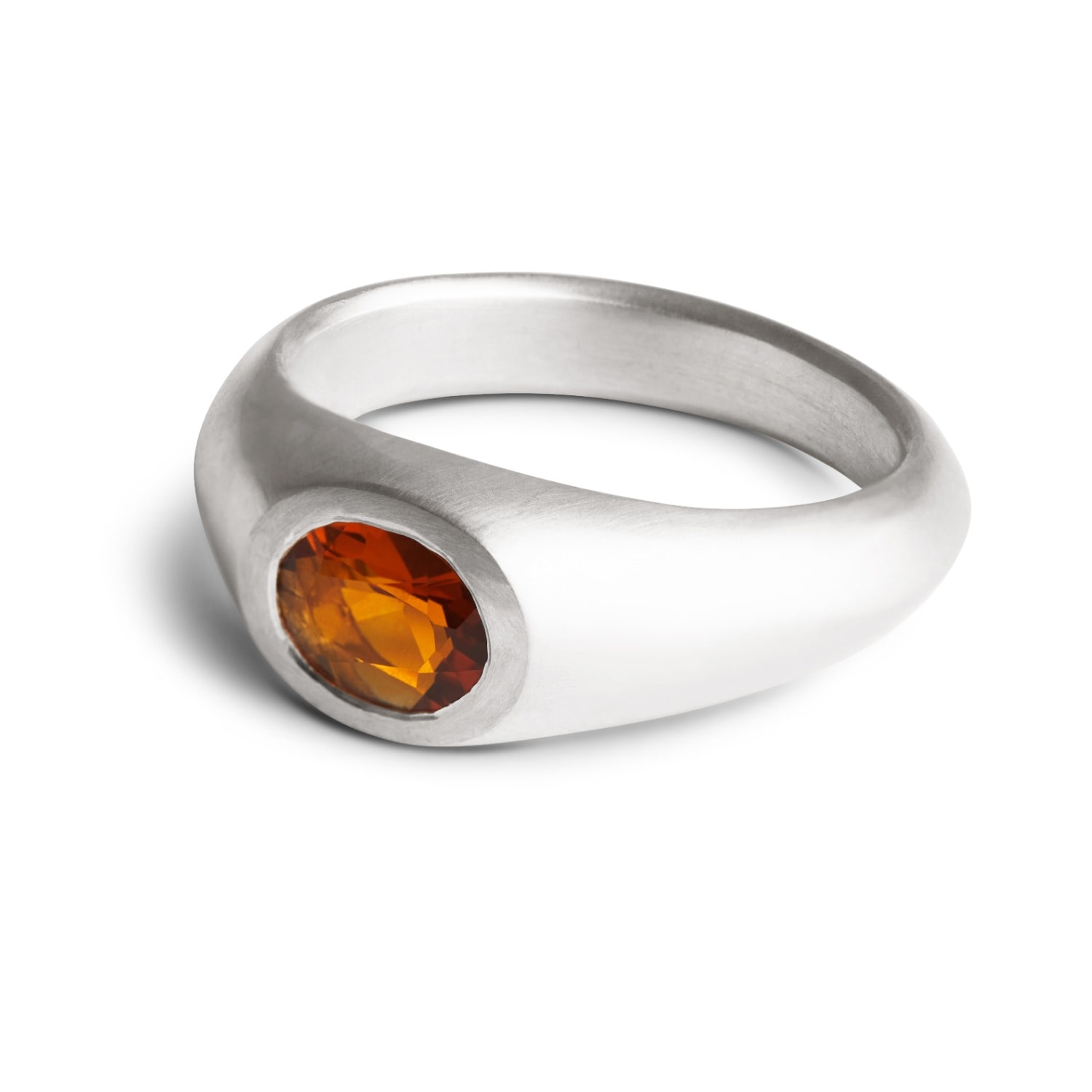Kasun Women's Signet Ring - Silver & Citrine