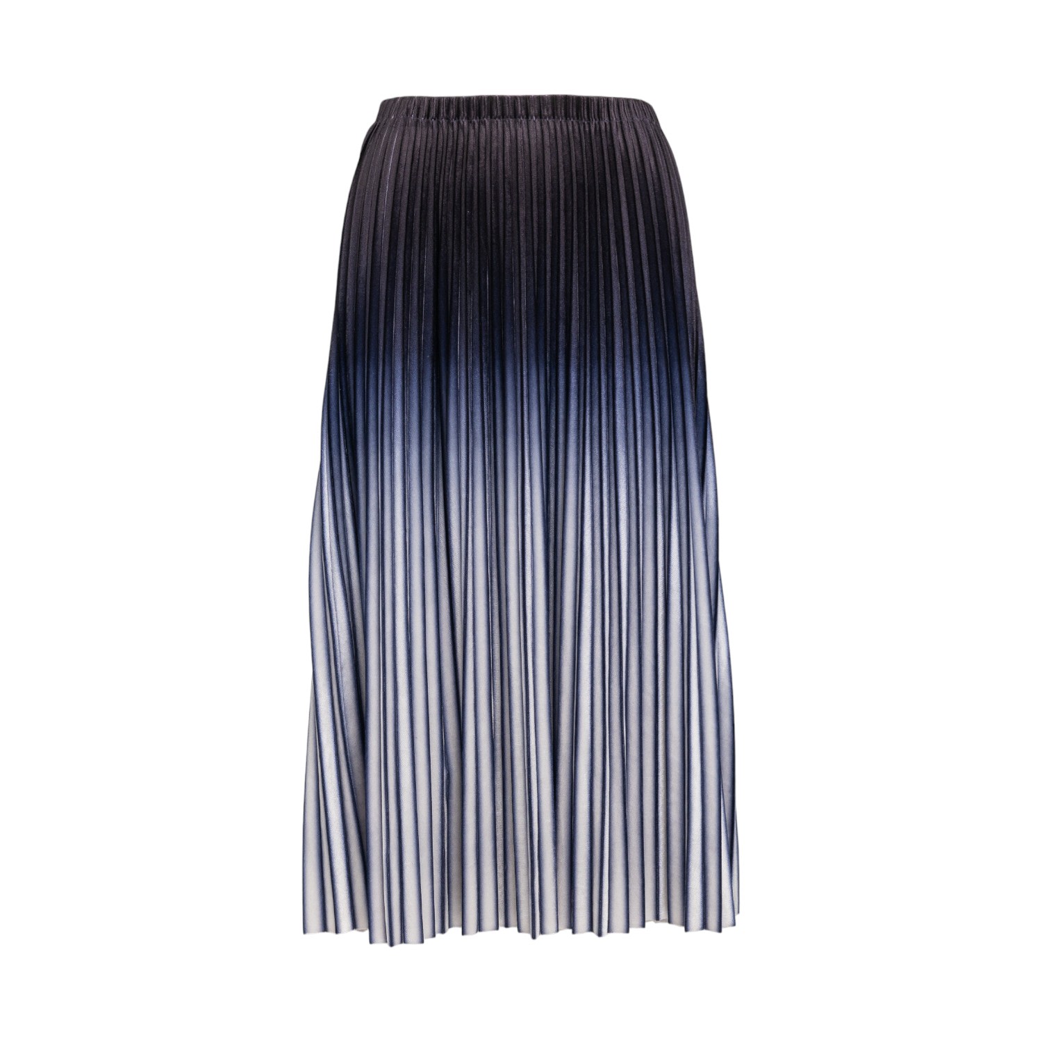 Artista Women's White / Blue Ray Pleated Midi Skirt In White/blue