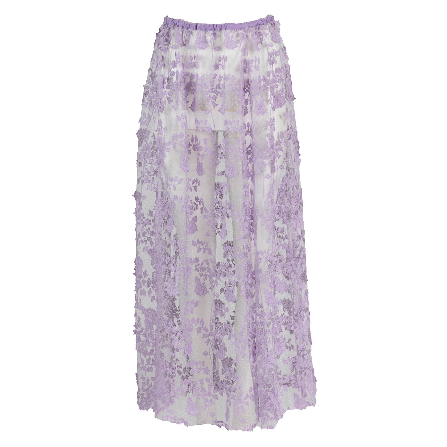 Women’s Pink / Purple Bliss - Lavender Embossed Mesh Maxi Skirt One Size Harlow Loves Daisy