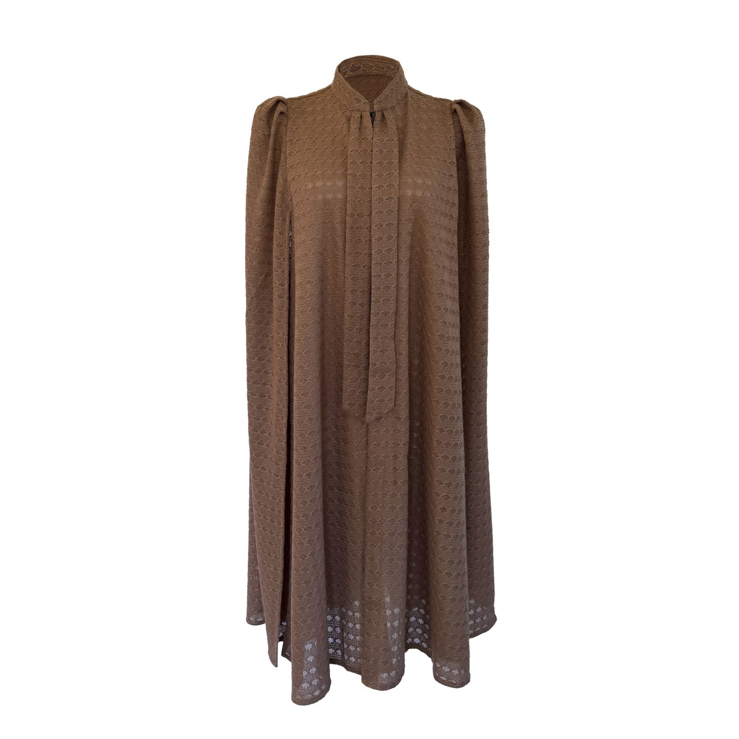 Nina Nieves Women's Brown Yenny Camel Knit Crochet Cape In Brown