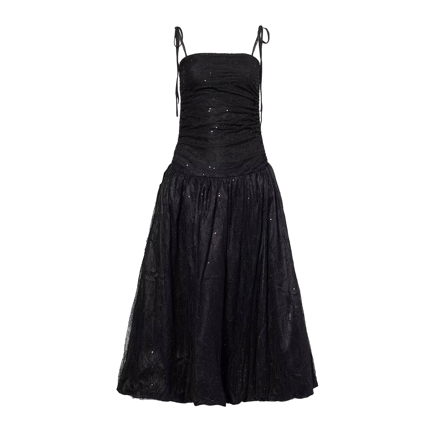 Amy Lynn Women's Alexa Black Lace Sequin Puffball Dress In Black