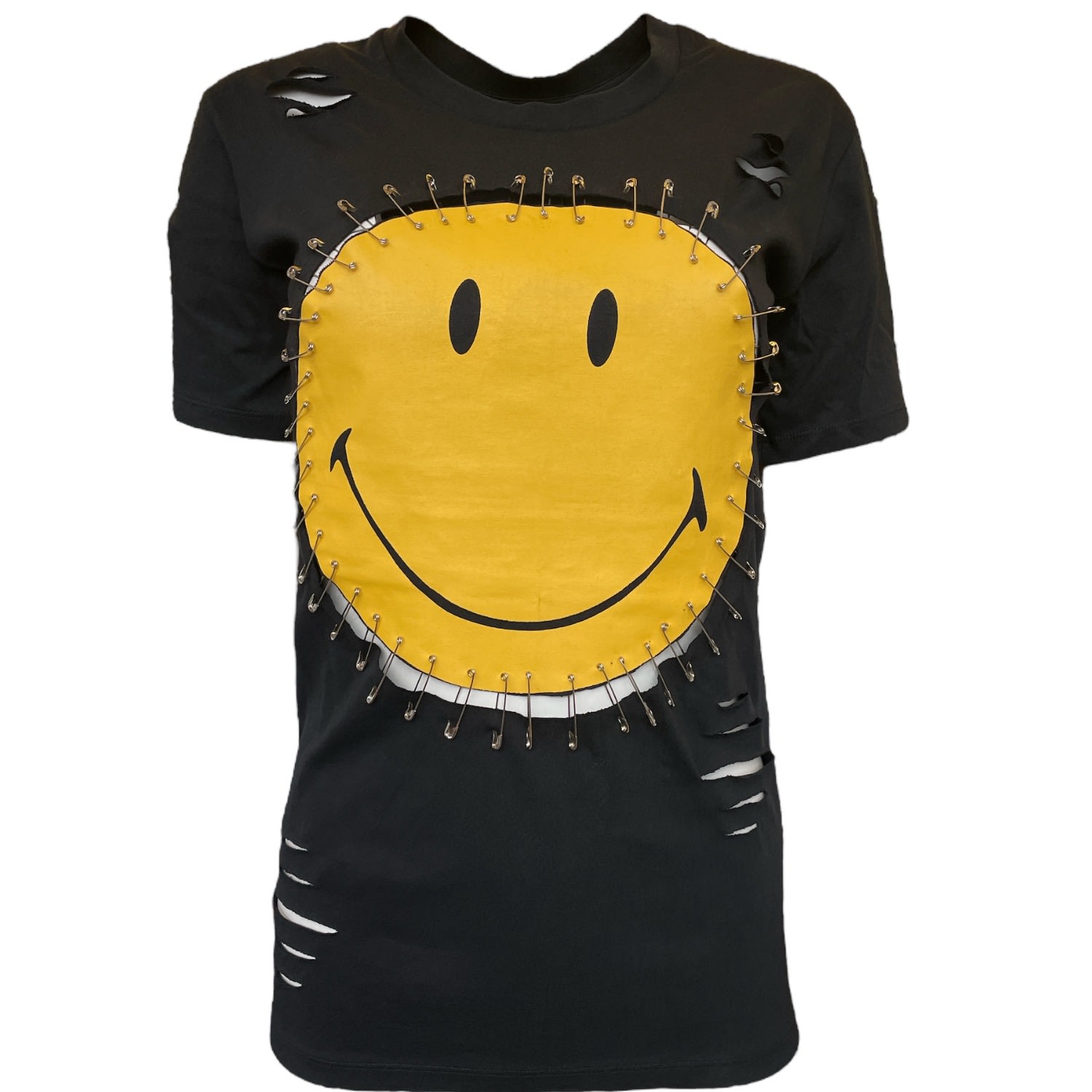 Any Old Iron Women's Black / Yellow / Orange Just Safe Smiley Black T-shirt In Black/yellow/orange