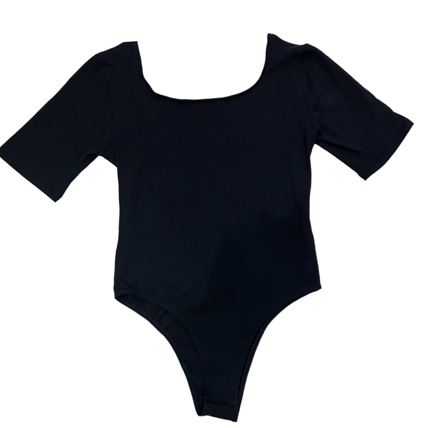 Women’s Black Short Sleeve Crew Neck Bodysuit L/Xl Madalena Intimates