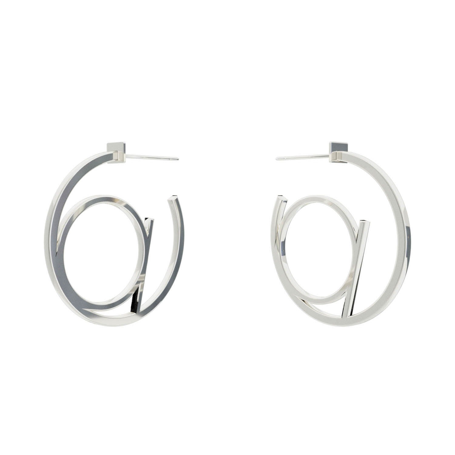 Toolally Women's Alphabet Hoop Earrings - Small - Silver In Silver