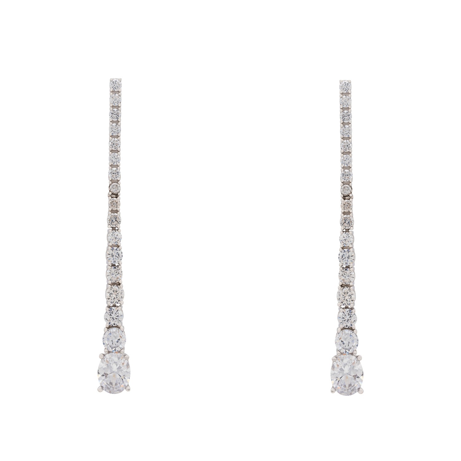 Women’s White / Silver Hollywood Drop Earrings Silver Latelita