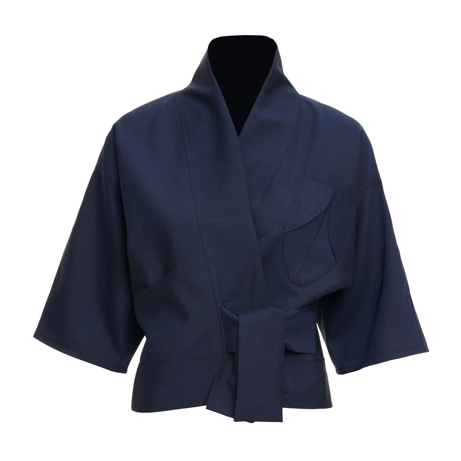 Moe Women's Jeans Blue Wool Vest Jacket - One Pocket In Black