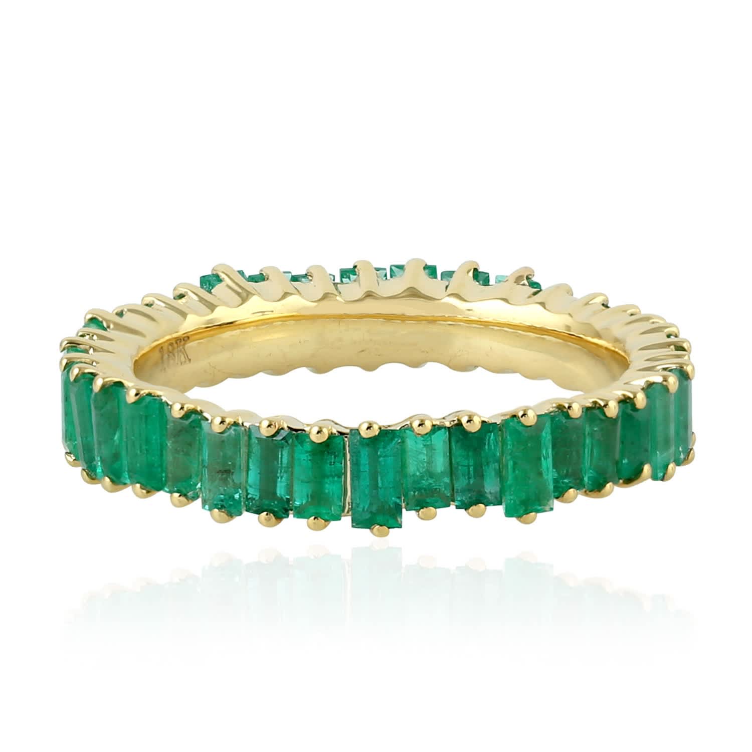 18Kt Yellow Gold Baguette Emerald Band 