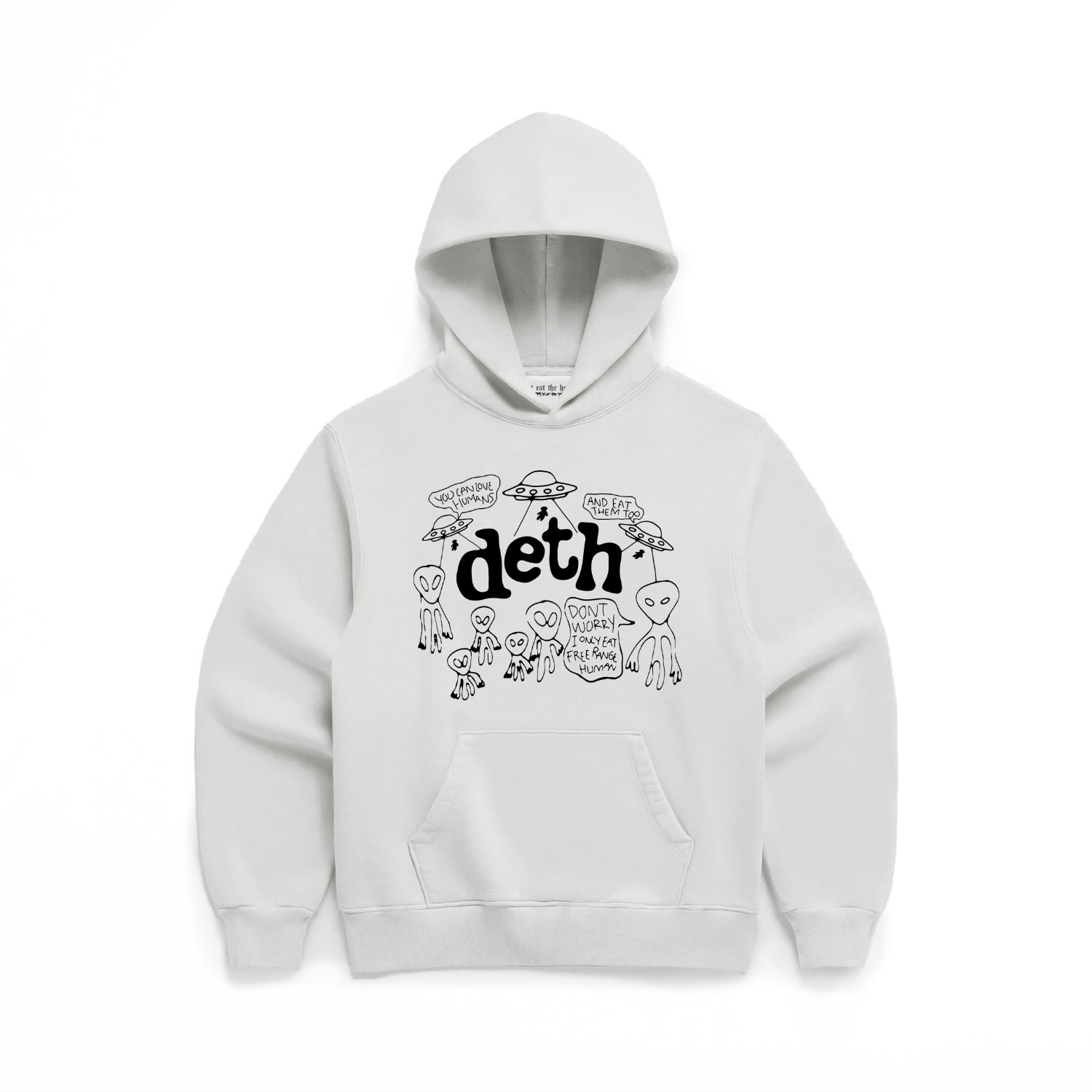 Dont Eat The Homies Grey Alien Doodle Hoodie In Grey