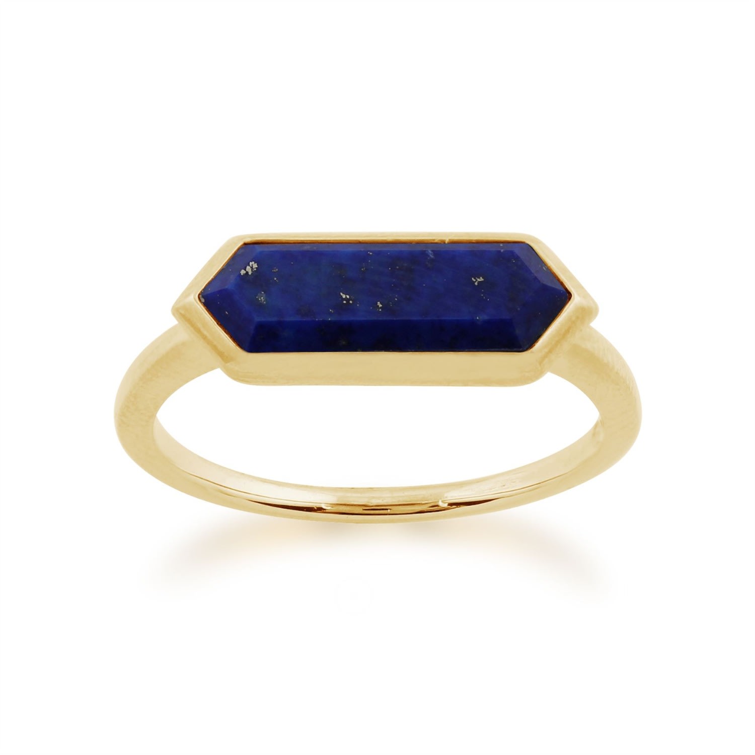 Women’s Blue Lapis Lazuli Prism Ring In Gold Plated Silver Gemondo