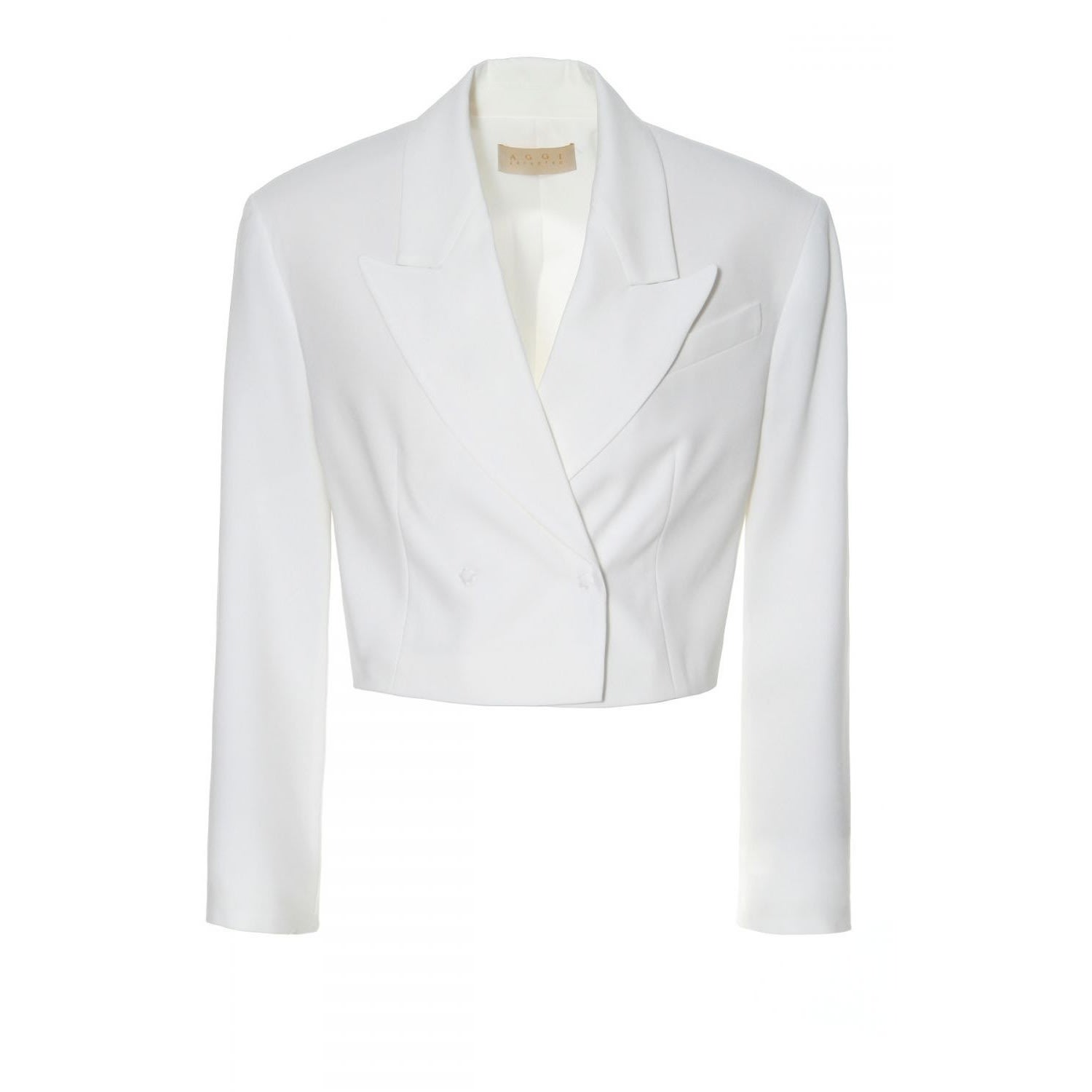 Women’s White Giorgia Vanilla Ice Blazer Small Aggi