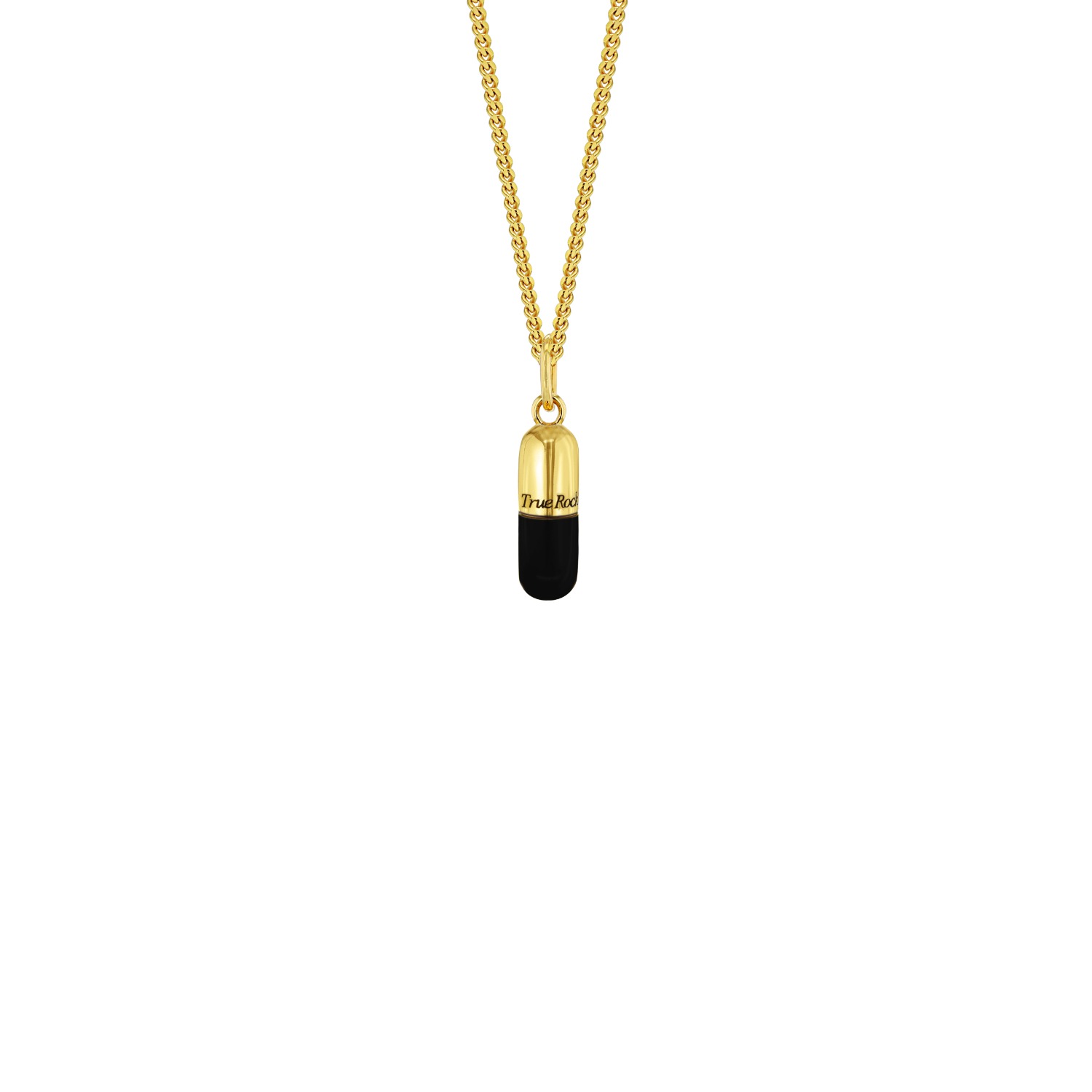 Women’s Black / Gold Black Enamel & Gold Plated Mini Pill Pendant True Rocks