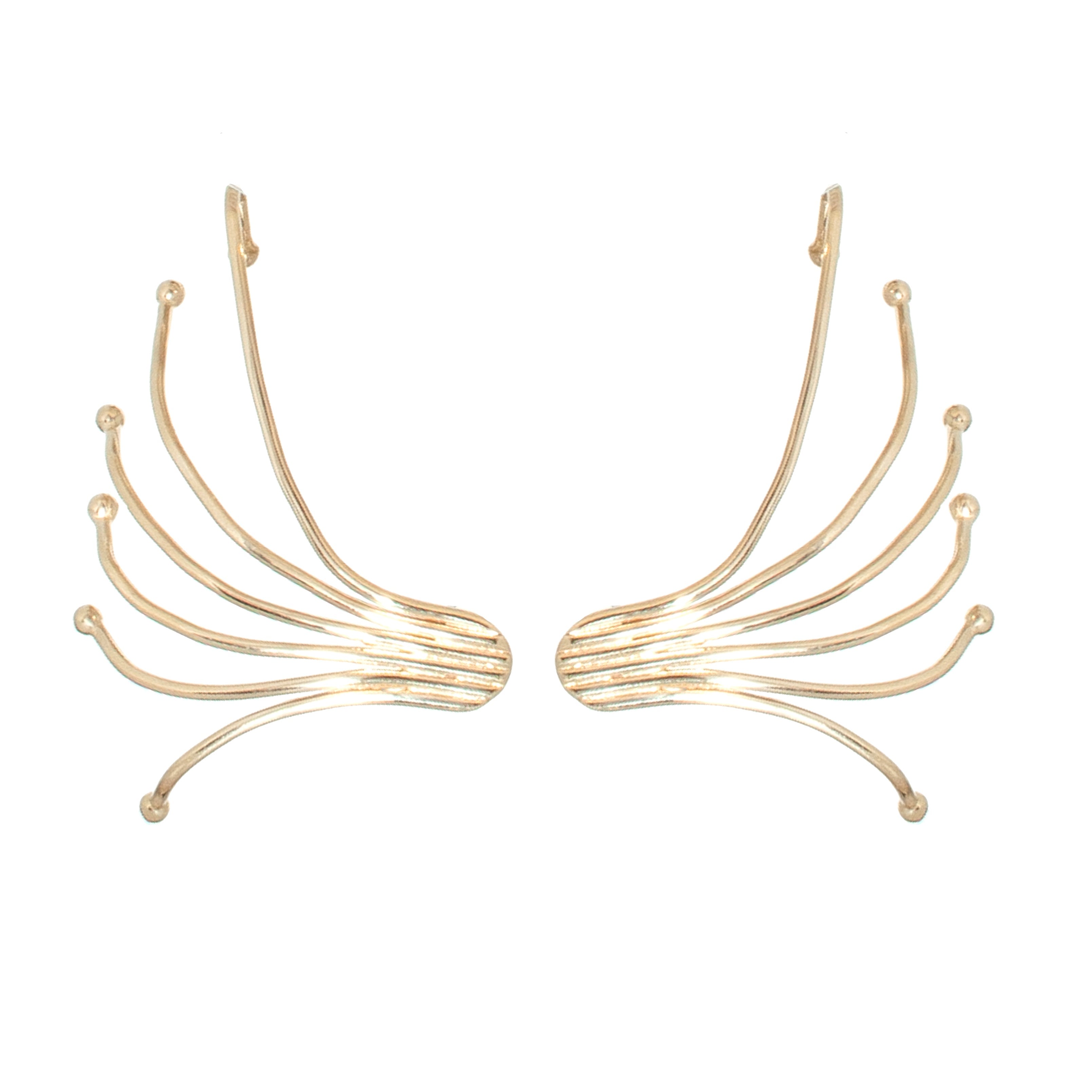 Castlecliff Women's Gold Urchin Ear Cuff – Sculptural Recycled Brass Statement Earring