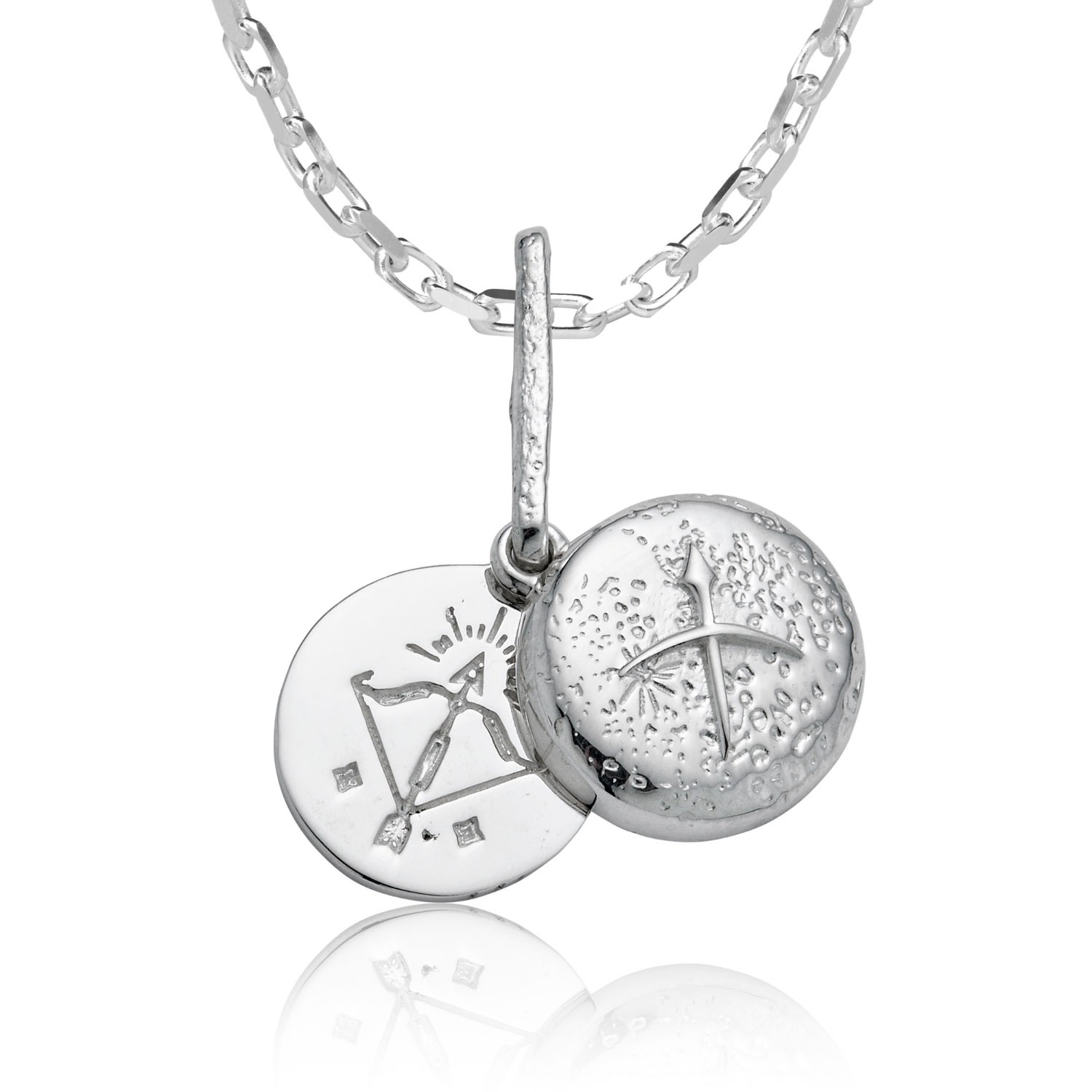Cartography Women's Sagittarius - Zodiac Necklace In Sterling Silver