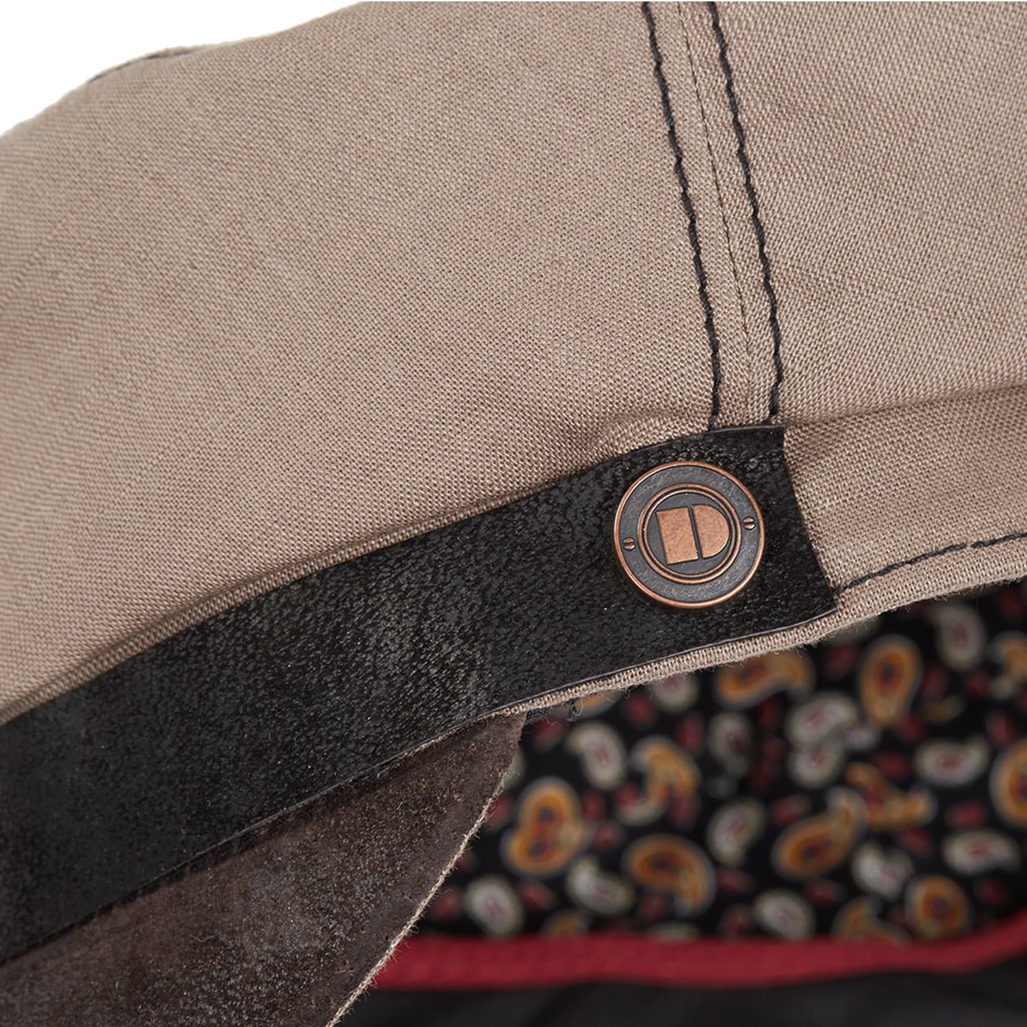 Laboca Grey Linen Fisherman's Cap Sailor Cap With Leather