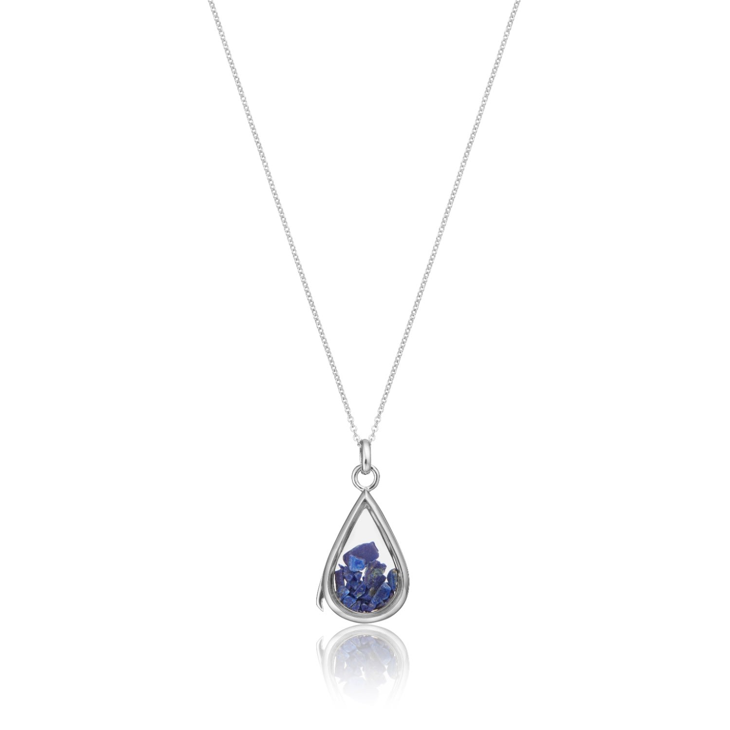 Lily & Roo Women's Sterling Silver Lapis Birthstone Teardrop Locket In Silver