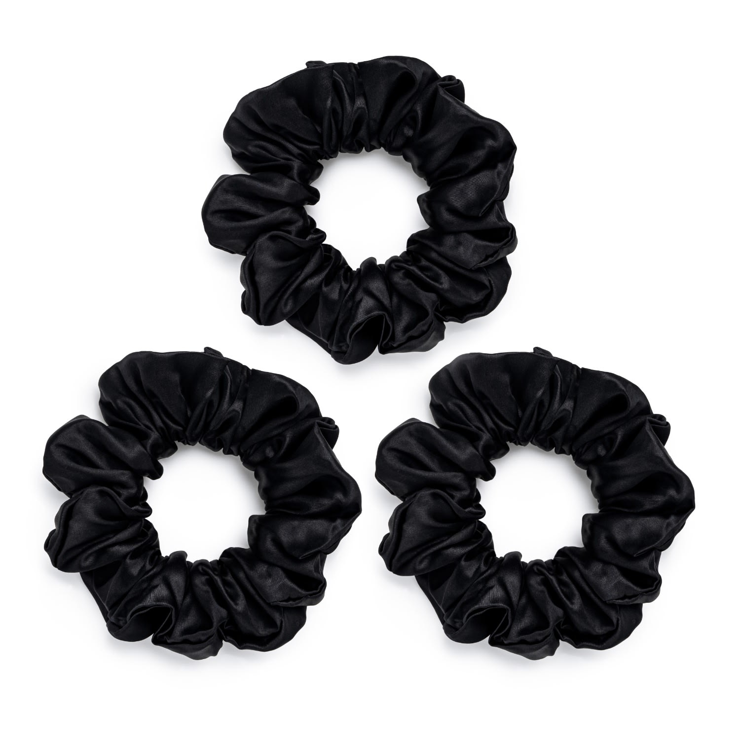 Silk Works Women's Black  Large Scrunchies In Black