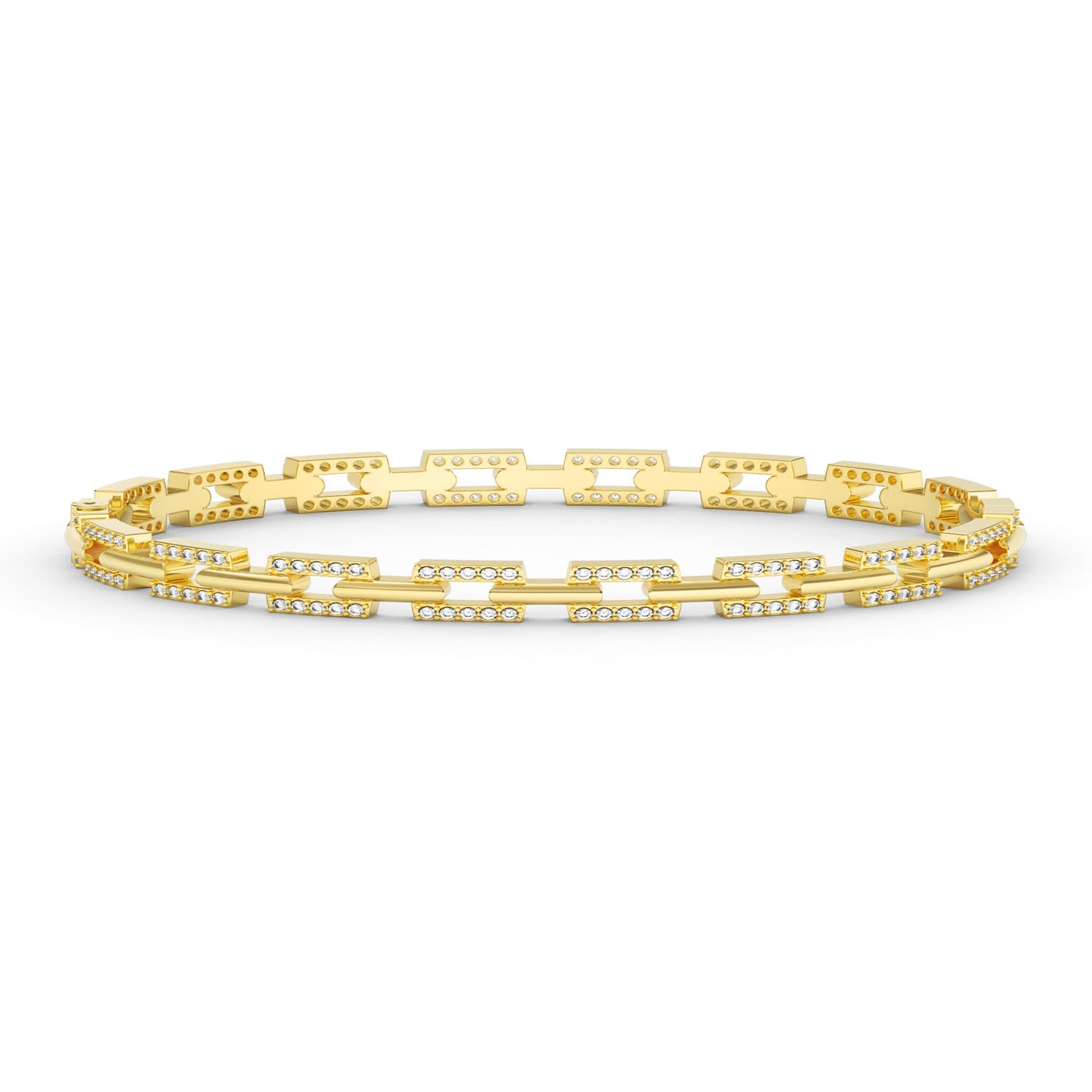 Women’s Bangle Dentelle Eighteen K Gold And Diamonds Yellow Gold Aquae Jewels