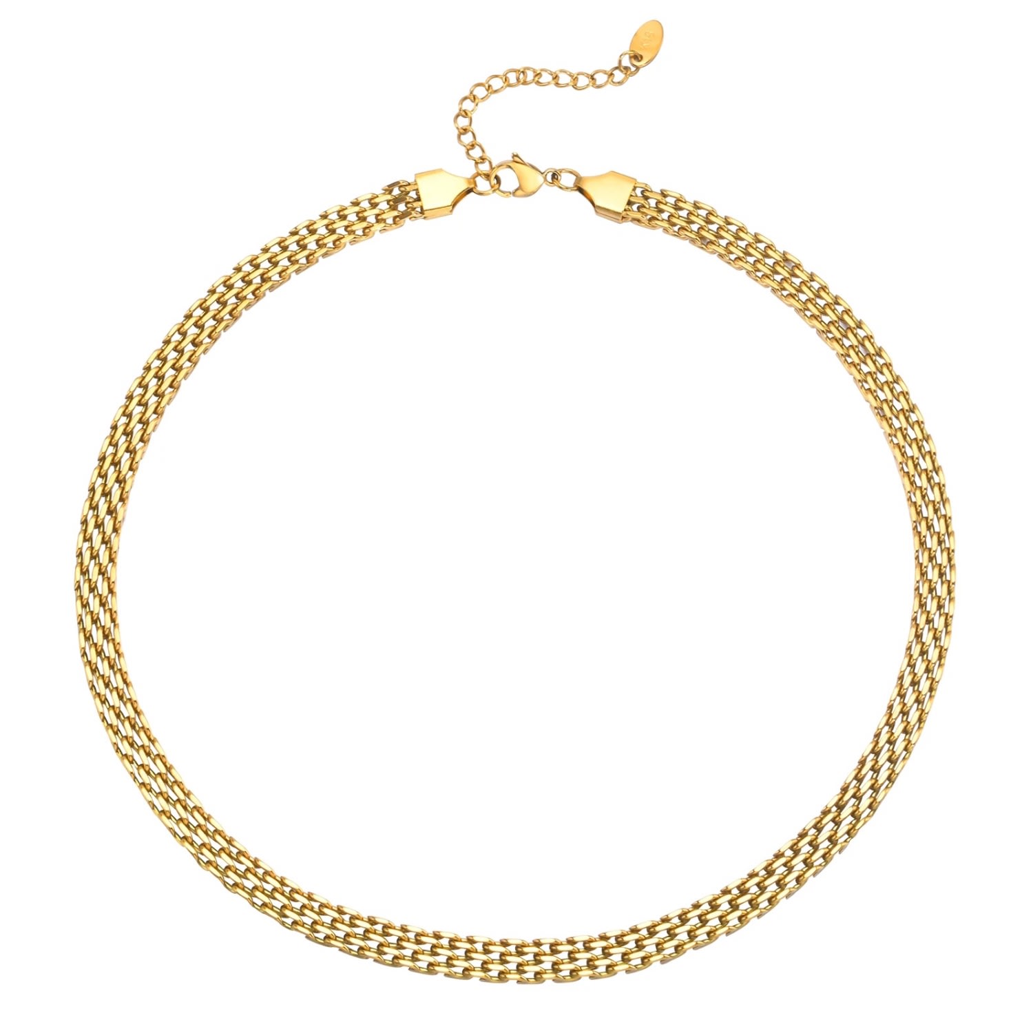 Nazzar Women's Gold Vintage Mesh Chain Necklace