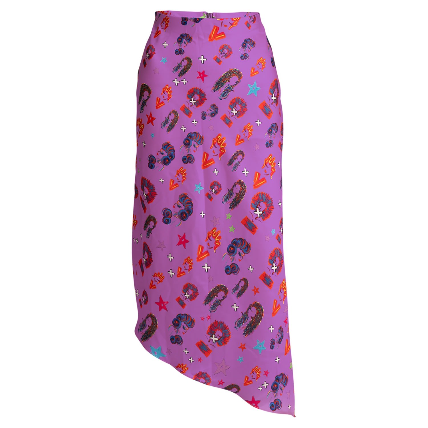 Alanakayart Women's Pink / Purple Asymmetrical Skirt - Purple