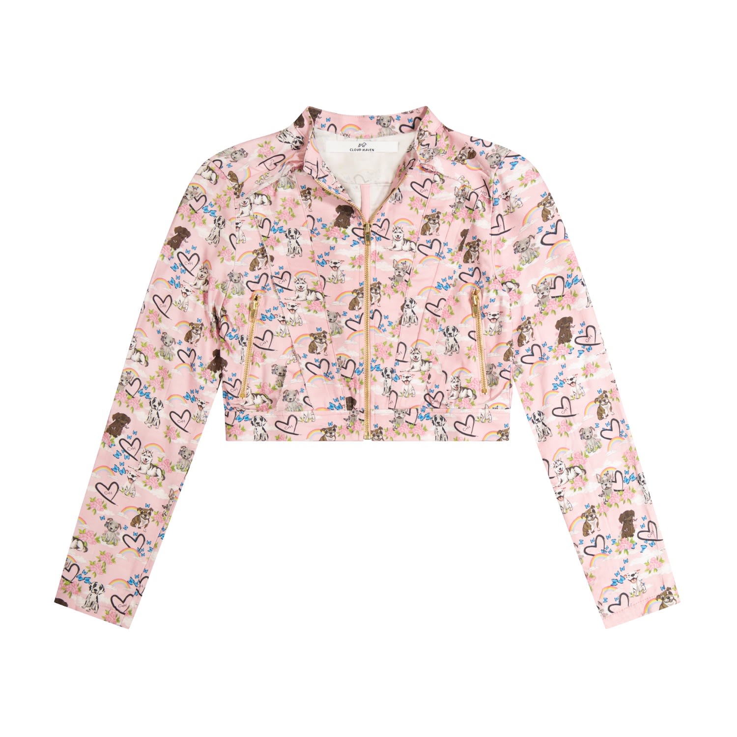 Cloud Haven Women's Pink / Purple  Love Them All Cropped Jacket Pink In Multi