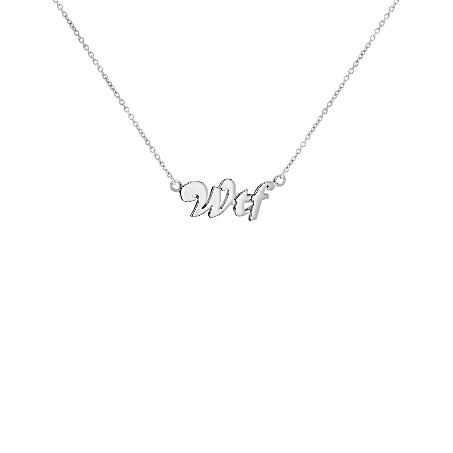 True Rocks Women's Wtf Statement Necklace Sterling Silver