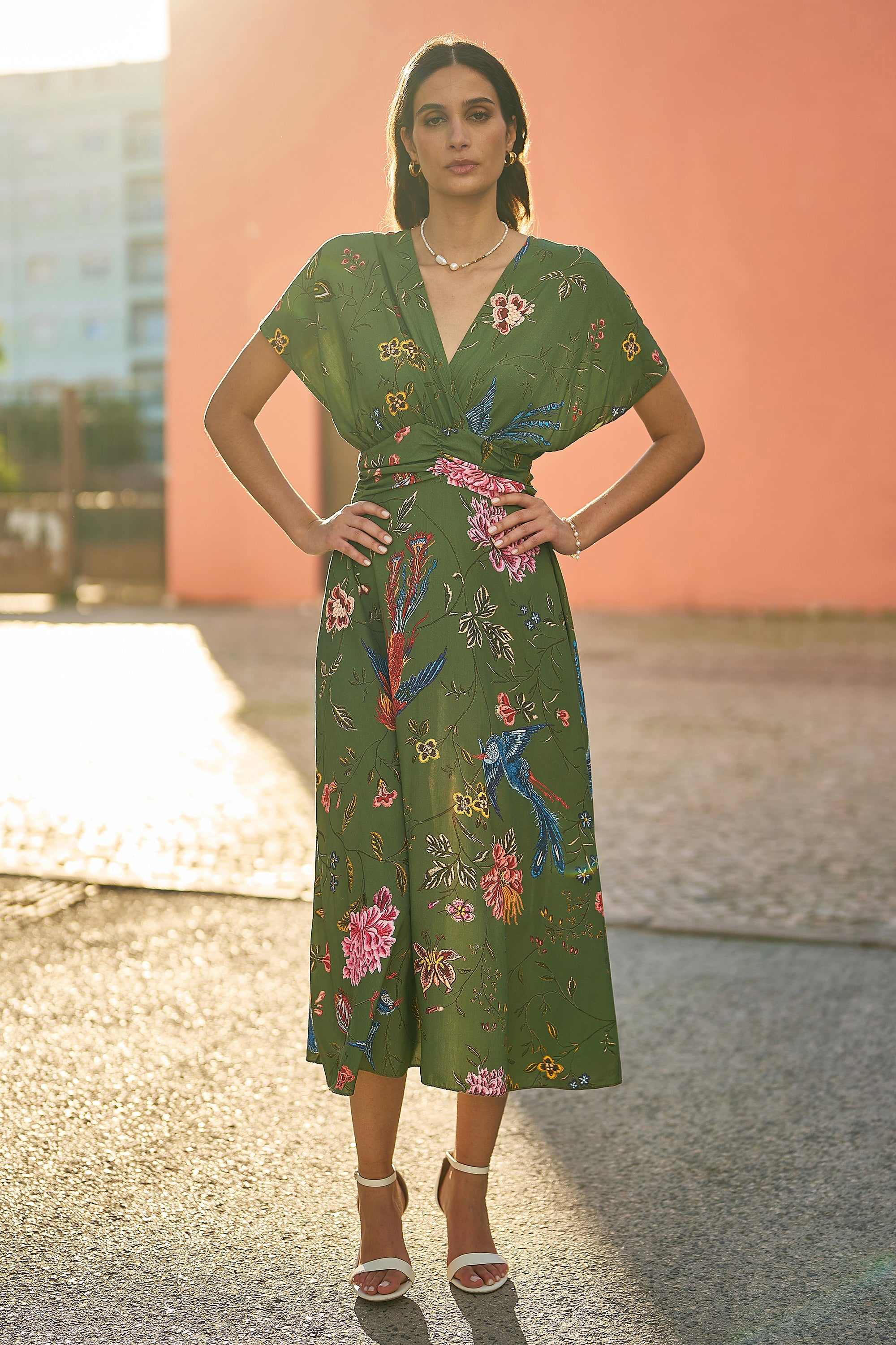green yumi dress Buy Yumi Green Velvet Frill One Shoulder Midi Dress With Split Hem from  Next USA