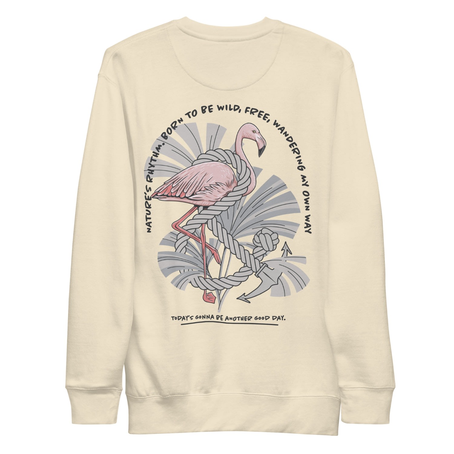 Anchor & Crew Neutrals Bone Flamingo Another Good Day Cotton Blend Sweatshirt - Men In White