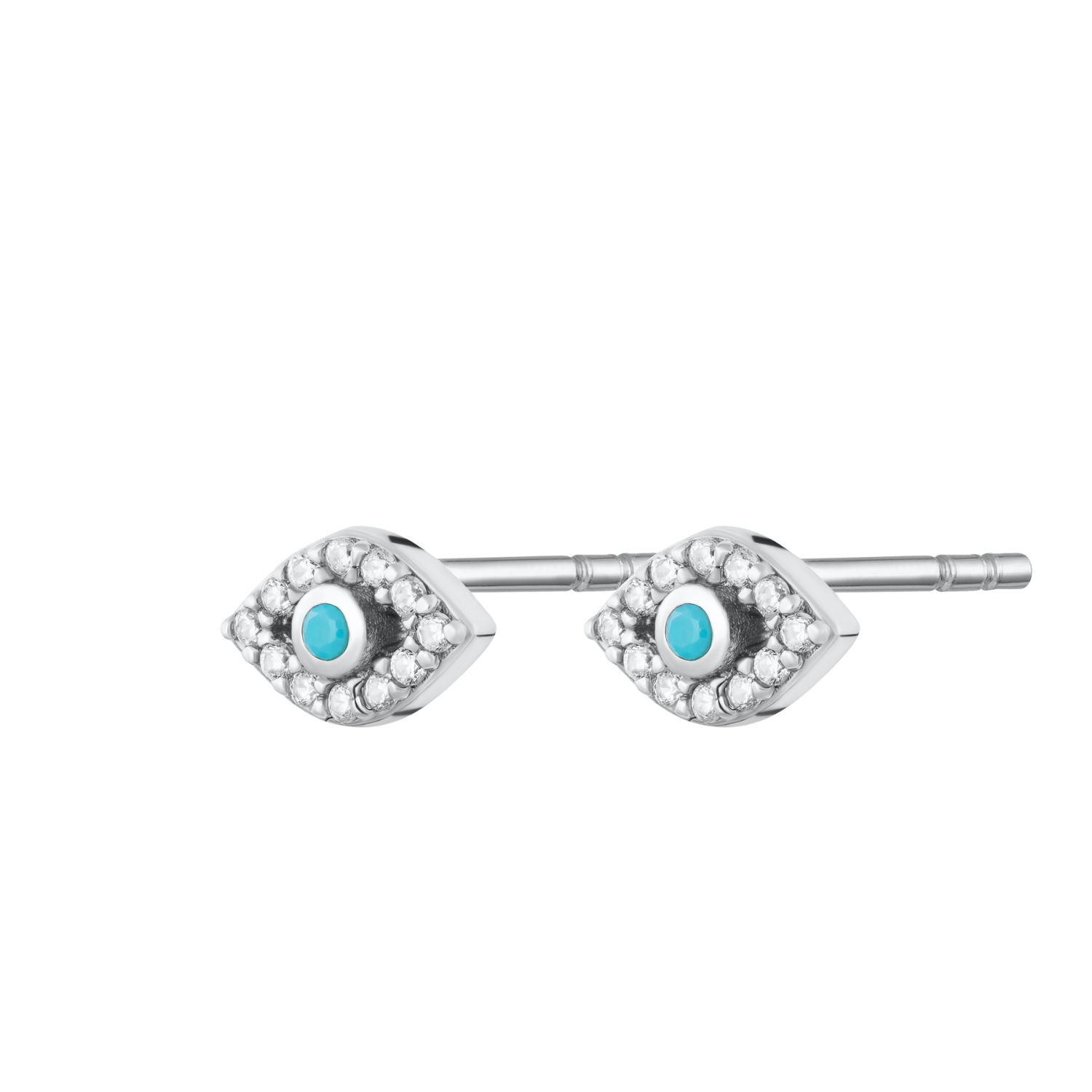 Scream Pretty Women's Silver / Blue Silver Evil Eye Stud Earrings
