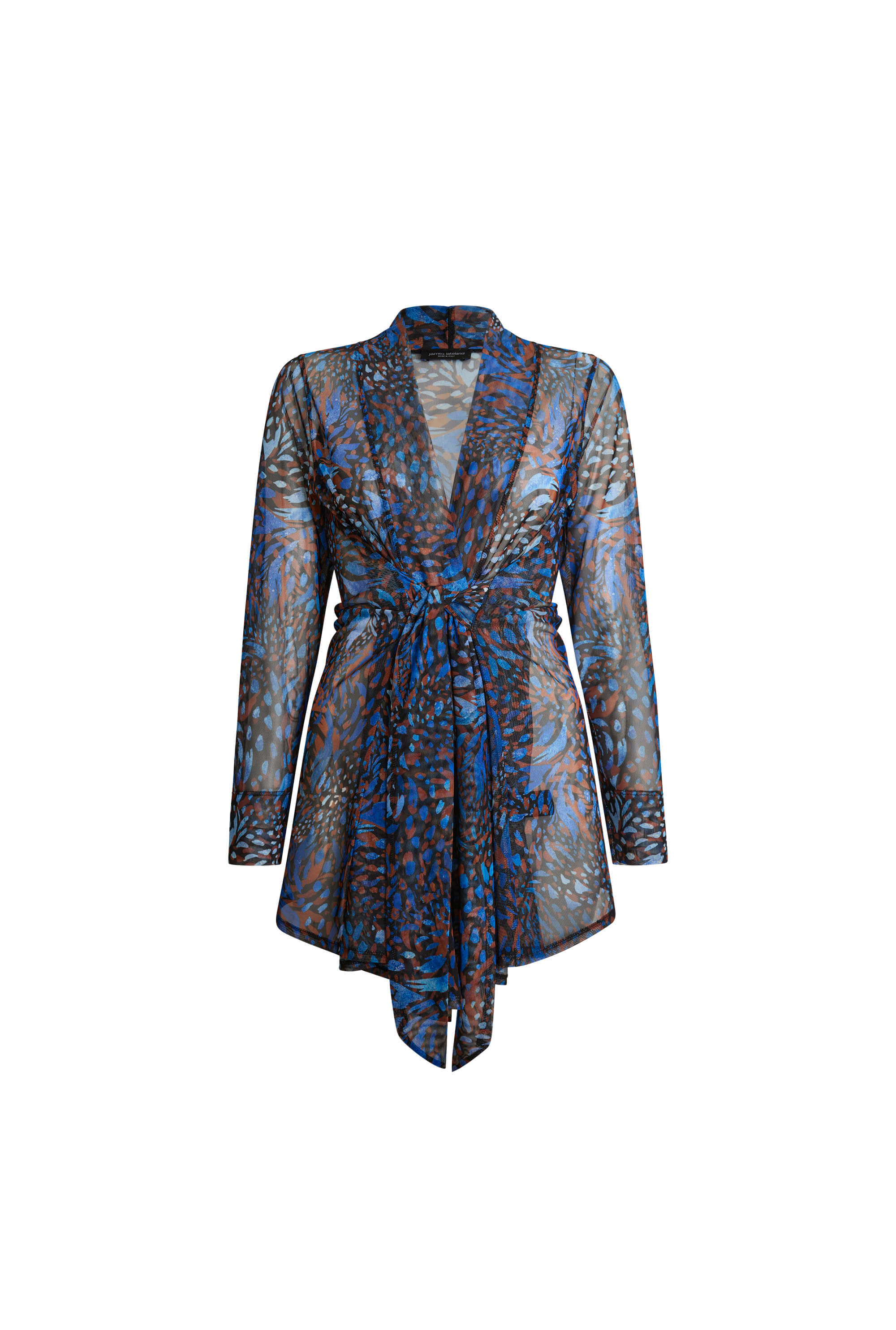 James Lakeland Sheer Printed Jacket In Blue