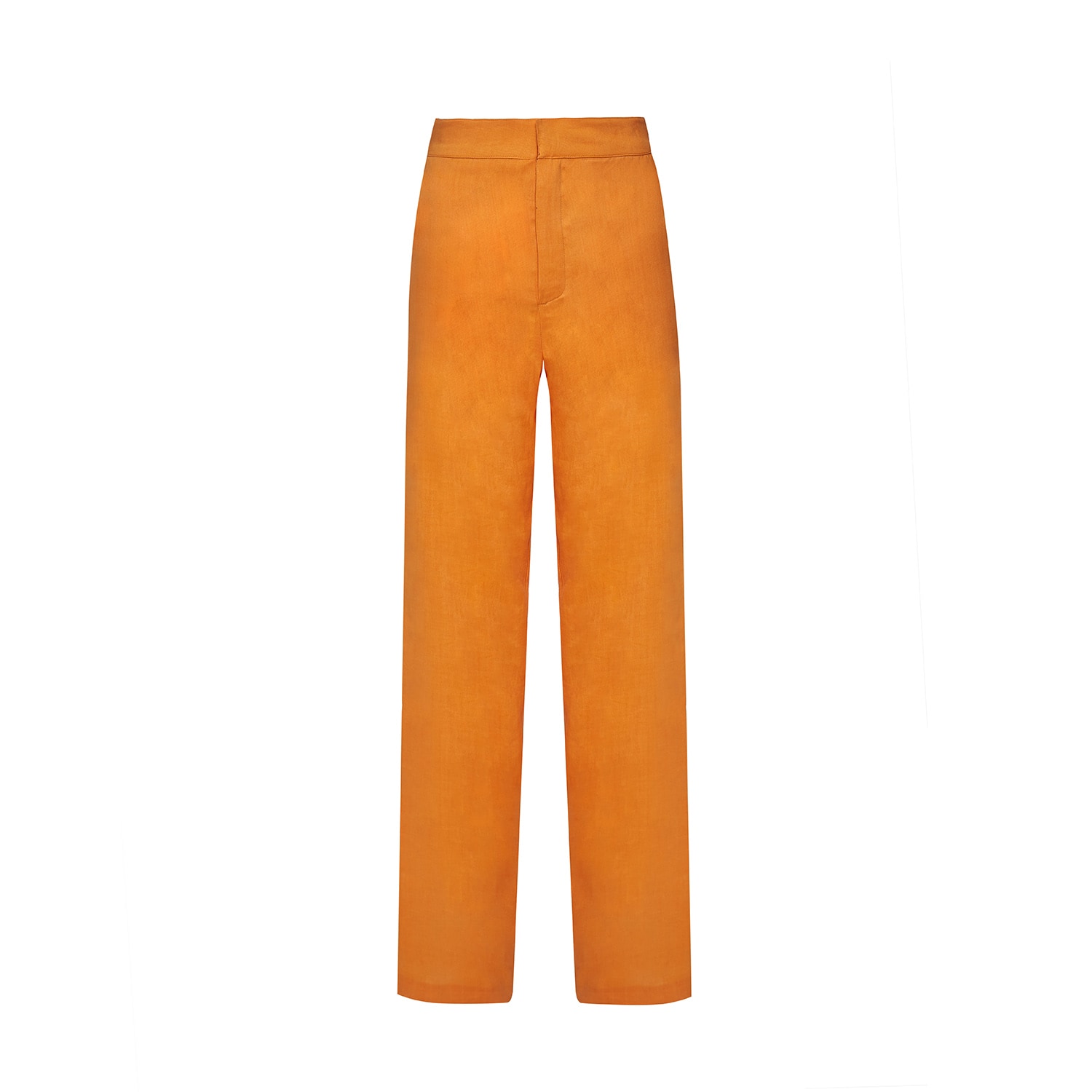 Avenue 8 Women's Yellow / Orange Linen Straight Pants - Orange In Yellow/orange