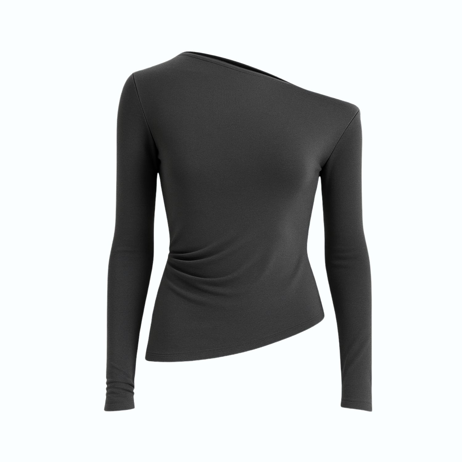 Monlicia Women's Aura One-shoulder Draped Top – Grey In Black