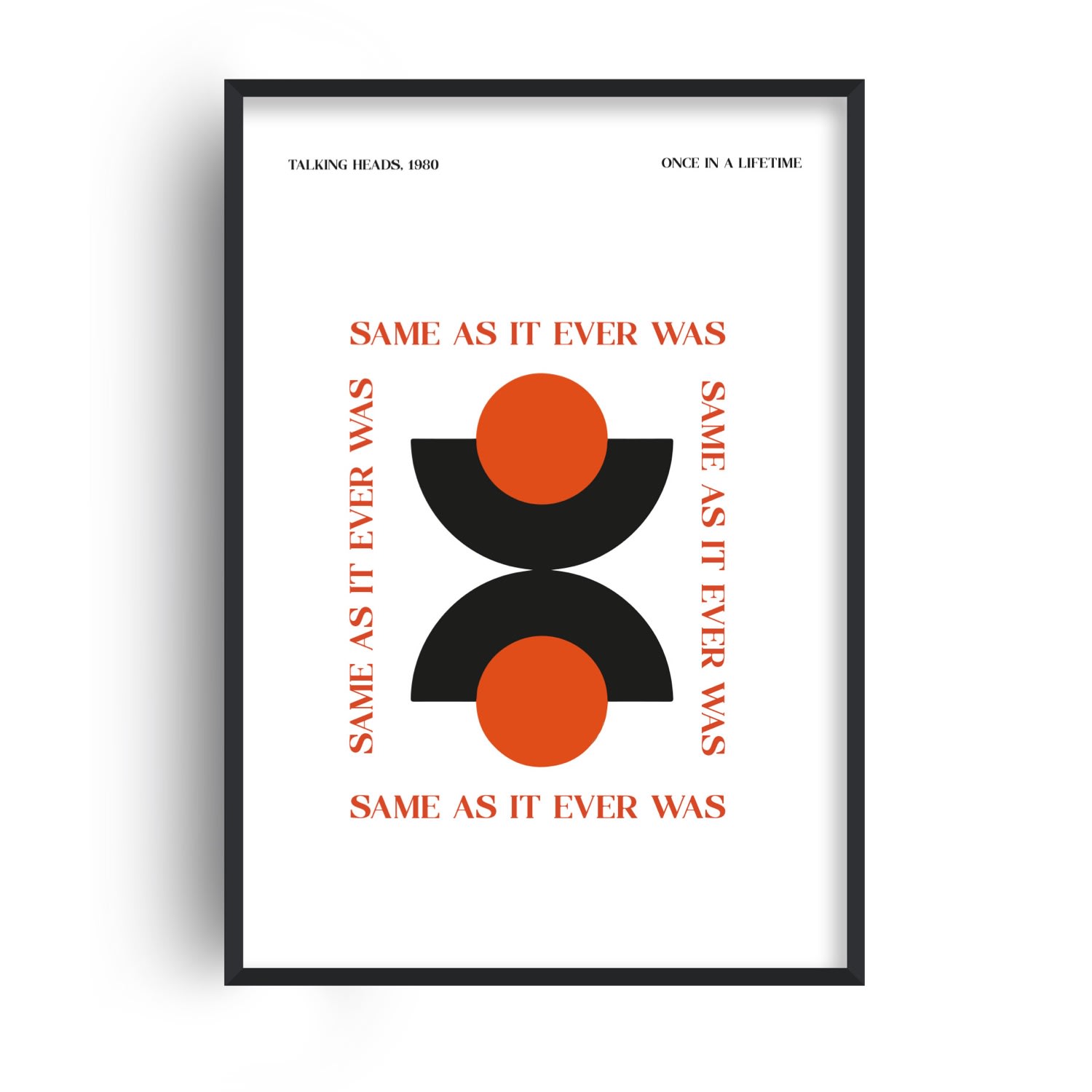 Fanclub Black / Red Same As It Ever Was Talking Heads 1980's Music Retro Giclée Art Print A2 In Black/red