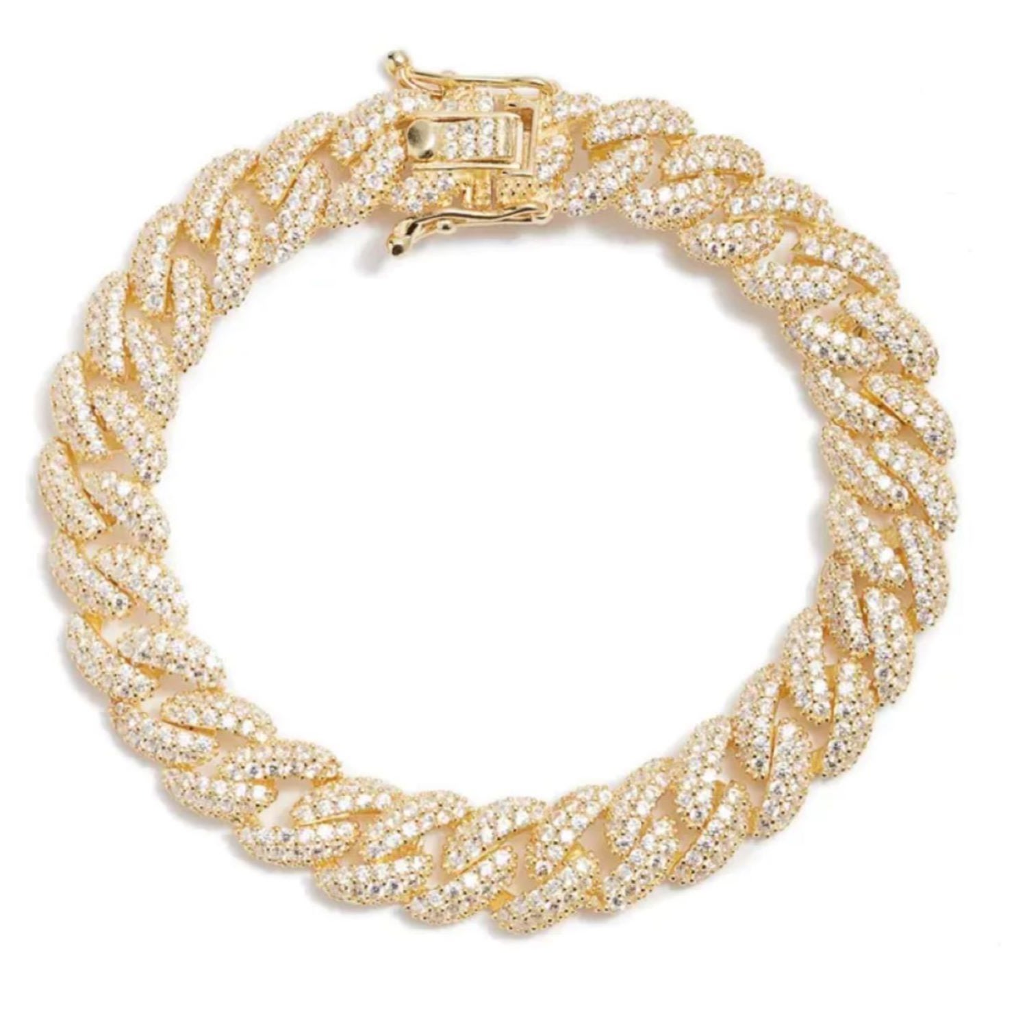 Women’s Silver Pave Cuban Bracelet - Gold Shymi