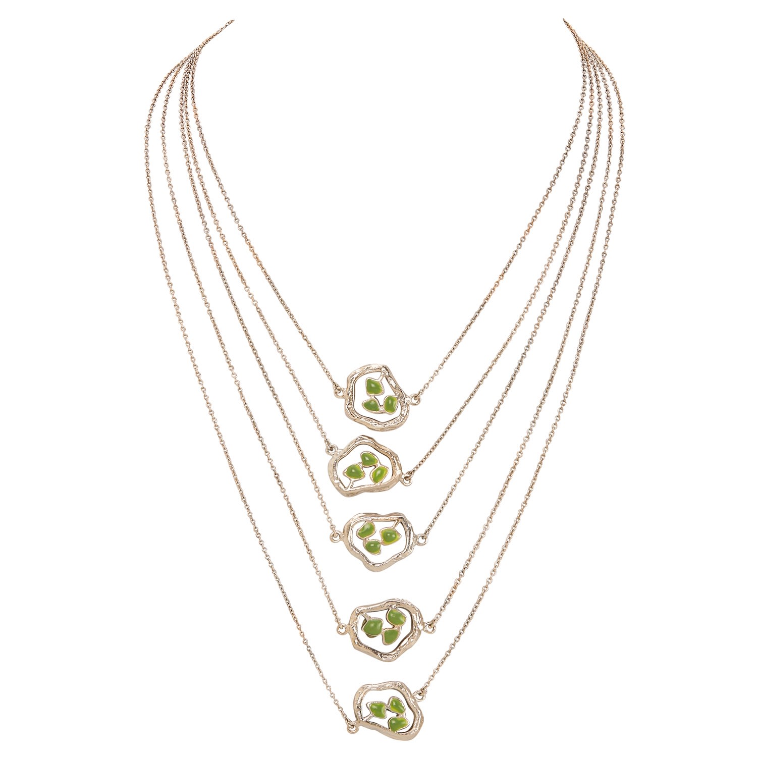 Women’s Silver White Rhodium And Enamel Terra Layered Necklace Dhwani Bansal