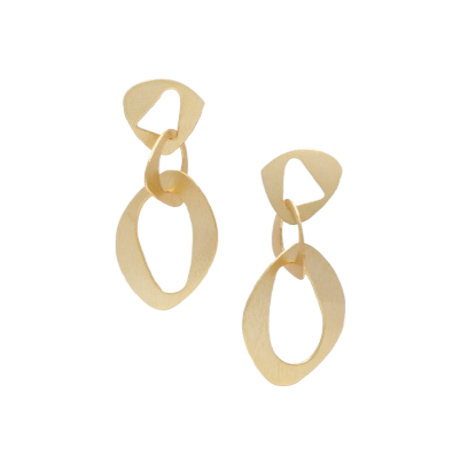 Saachi Women's Gold Triple Oval Abstract Dangle Earrings